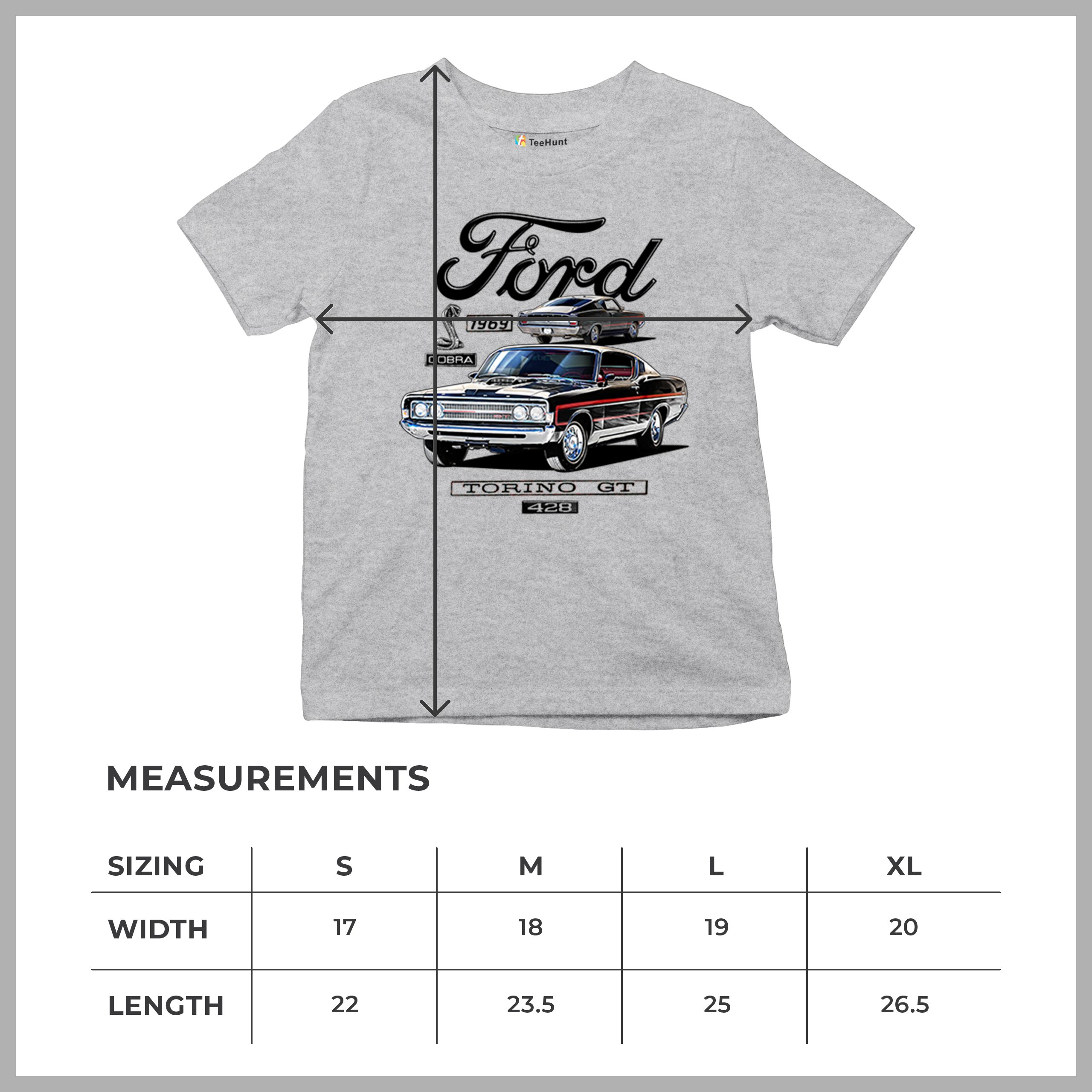 1969 Ford Torino GT Cobra Youth T-shirt American Muscle Car Classic Retro Kids - Picture 15 of 22