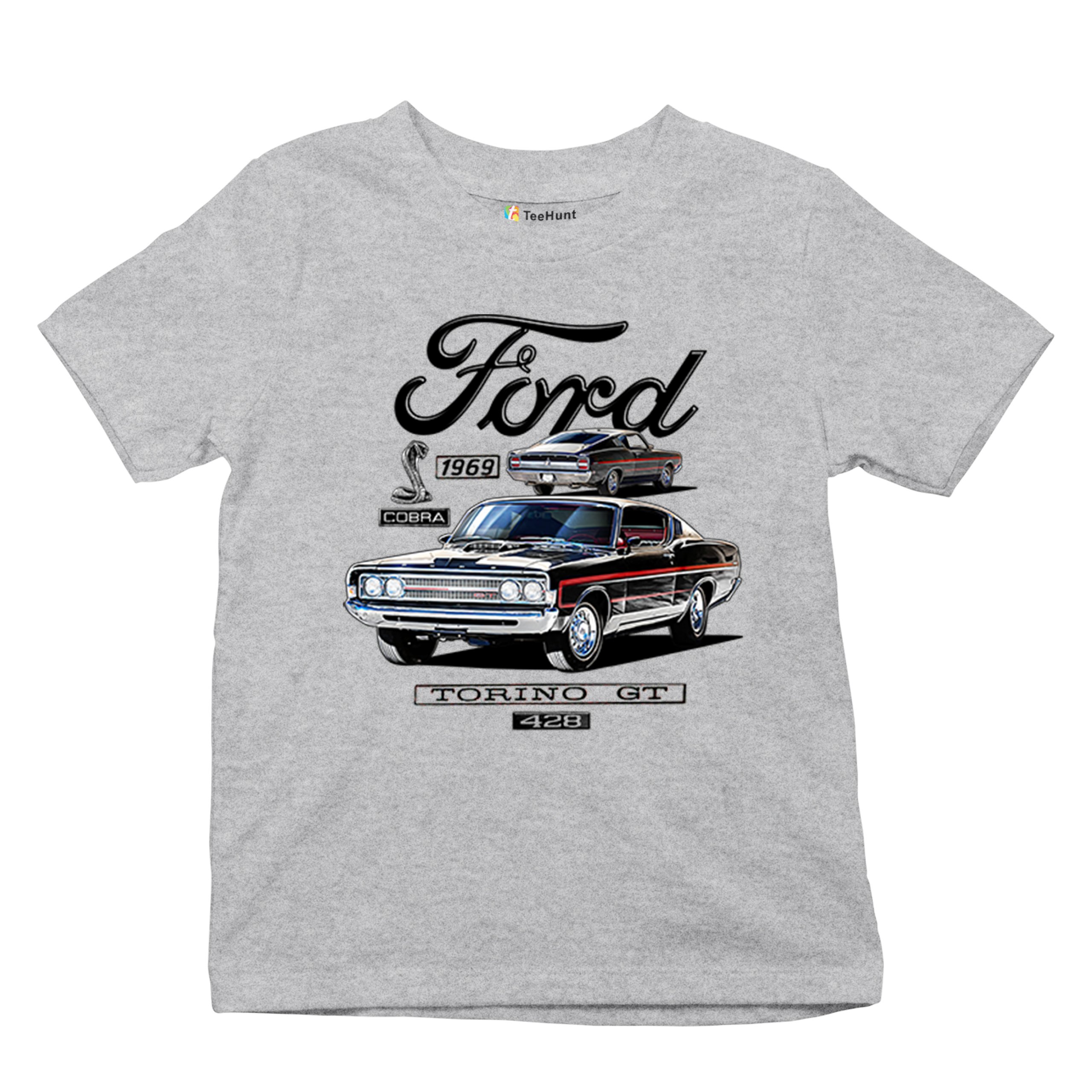 1969 Ford Torino GT Cobra Youth T-shirt American Muscle Car Classic Retro Kids - Picture 13 of 22