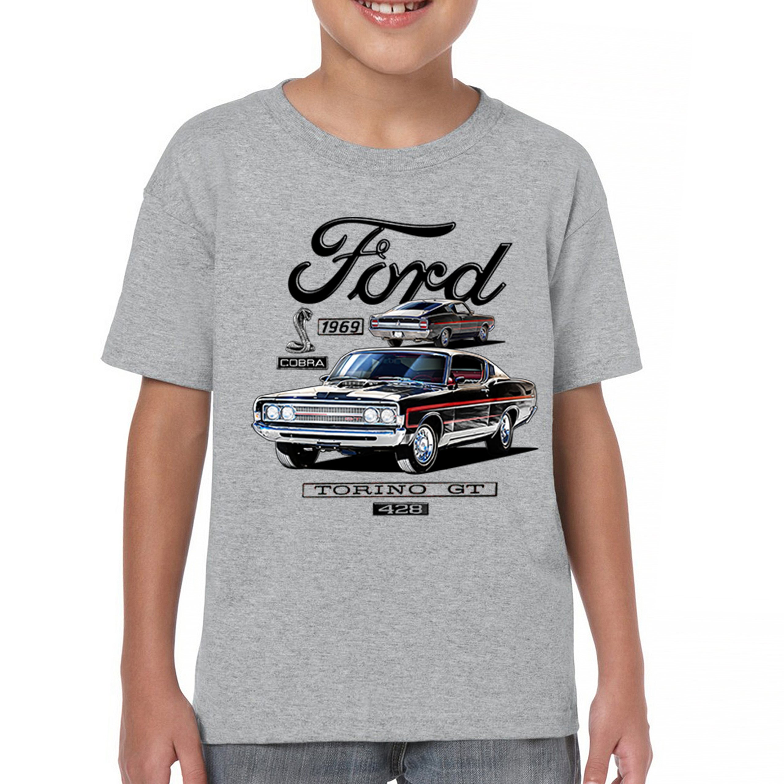 1969 Ford Torino GT Cobra Youth T-shirt American Muscle Car Classic Retro Kids - Picture 9 of 22