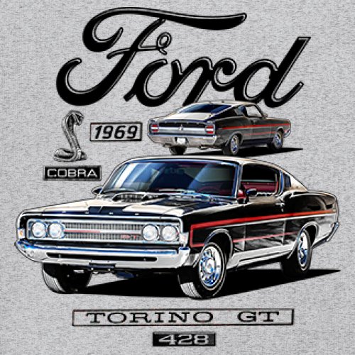 1969 Ford Torino GT Cobra Youth T-shirt American Muscle Car Classic Retro Kids - Picture 11 of 22