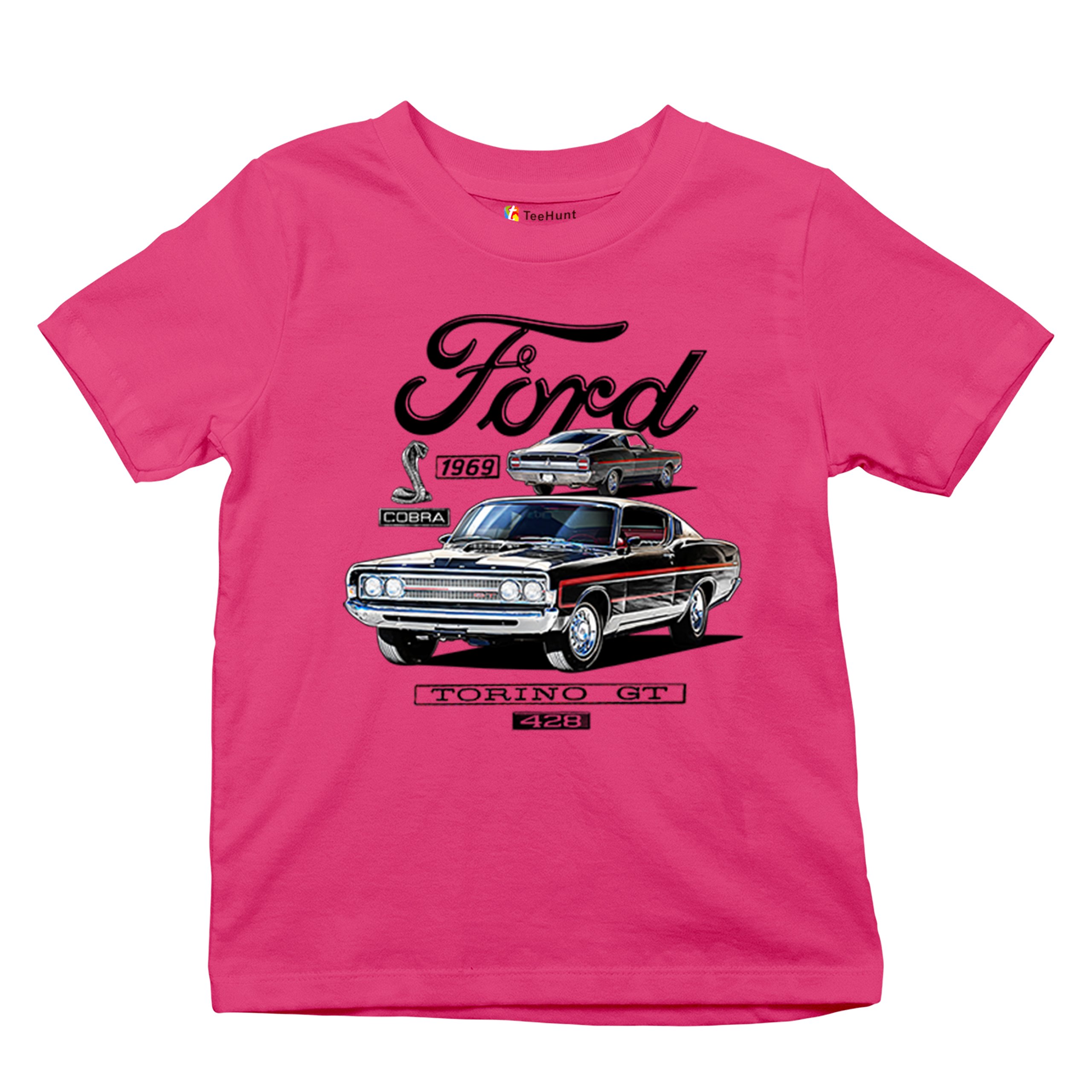 1969 Ford Torino GT Cobra Youth T-shirt American Muscle Car Classic Retro Kids - Picture 20 of 22