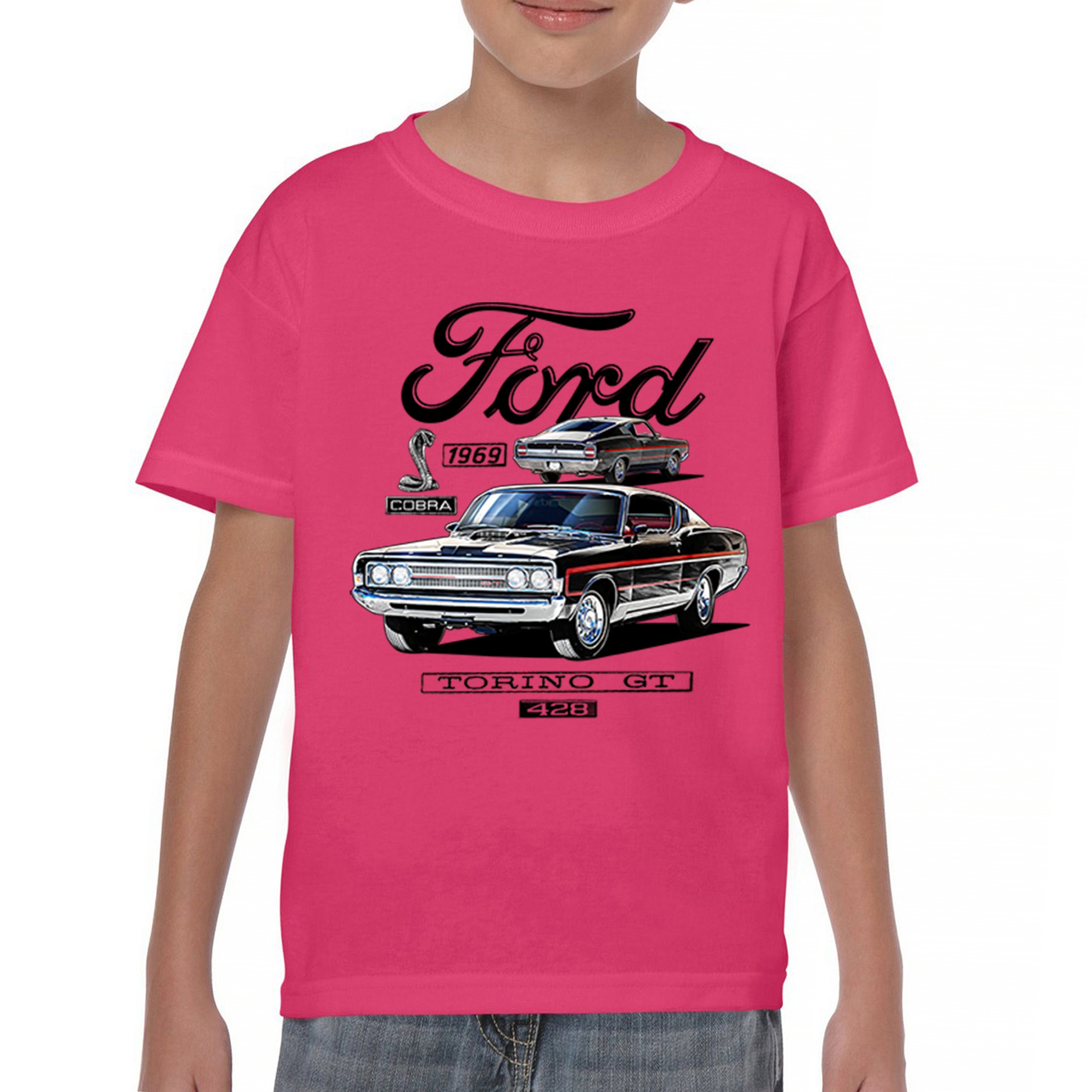 1969 Ford Torino GT Cobra Youth T-shirt American Muscle Car Classic Retro Kids - Picture 16 of 22