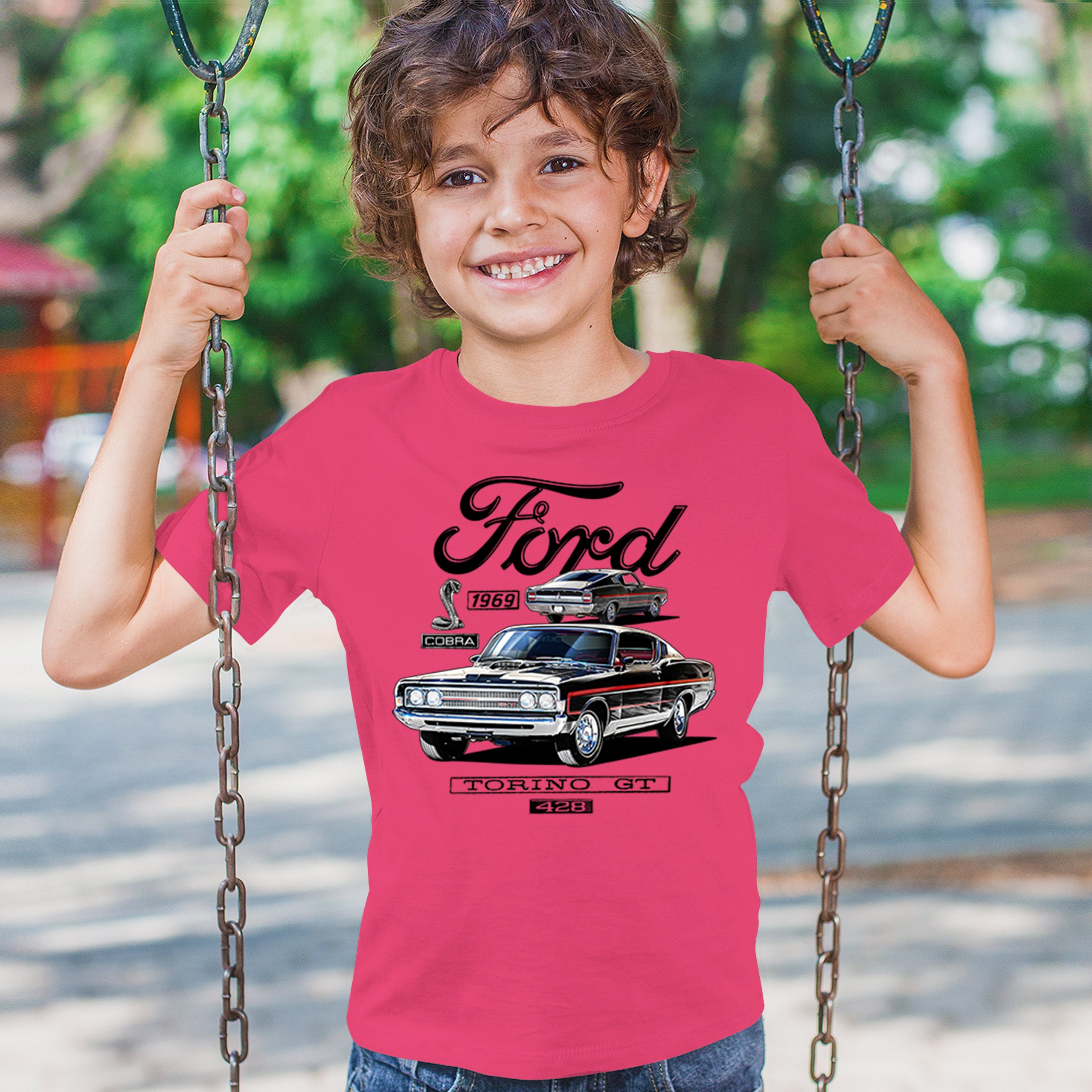 1969 Ford Torino GT Cobra Youth T-shirt American Muscle Car Classic Retro Kids - Picture 19 of 22