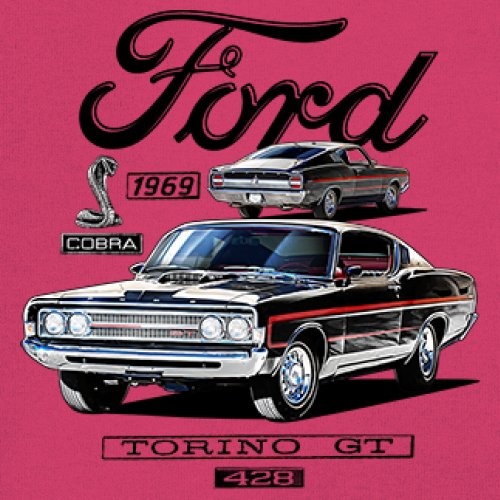 1969 Ford Torino GT Cobra Youth T-shirt American Muscle Car Classic Retro Kids - Picture 18 of 22