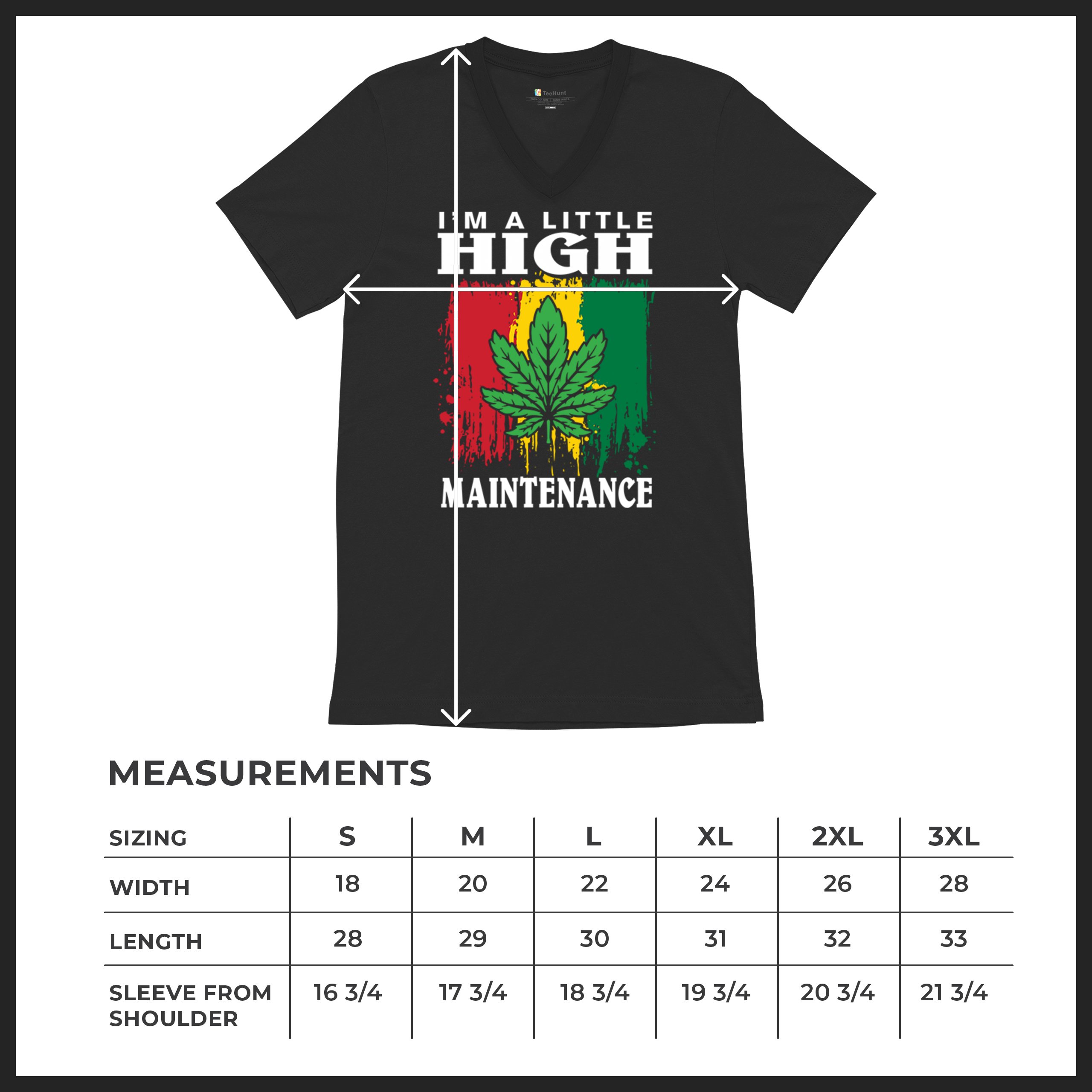 I'm a Little High Maintenance V-Neck T-shirt Funny Weed 420 Cannabis IV XX Tee - Picture 8 of 15
