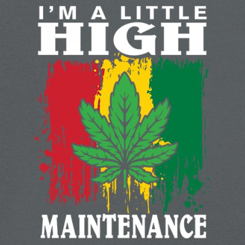 I'm a Little High Maintenance V-Neck T-shirt Funny Weed 420 Cannabis IV XX Tee - Picture 11 of 15