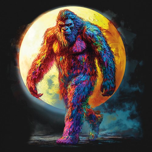 Full Moon Bigfoot Youth T-shirt Hiking Sasquatch Hide and Seek Champ Kids - Picture 4 of 50