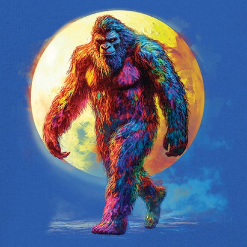 Full Moon Bigfoot Youth T-shirt Hiking Sasquatch Hide and Seek Champ Kids - Picture 39 of 50