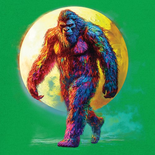 Full Moon Bigfoot Youth T-shirt Hiking Sasquatch Hide and Seek Champ Kids - Picture 32 of 50