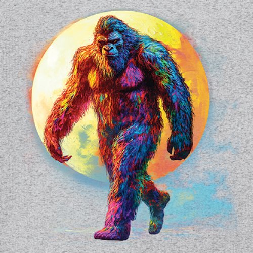 Full Moon Bigfoot Youth T-shirt Hiking Sasquatch Hide and Seek Champ Kids - Picture 11 of 50