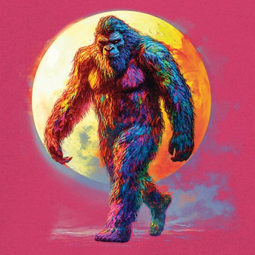 Full Moon Bigfoot Youth T-shirt Hiking Sasquatch Hide and Seek Champ Kids - Picture 46 of 50