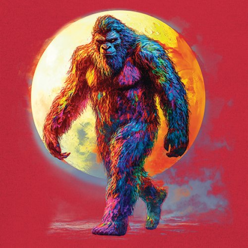 Full Moon Bigfoot Youth T-shirt Hiking Sasquatch Hide and Seek Champ Kids - Picture 18 of 50