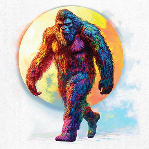 Full Moon Bigfoot Youth T-shirt Hiking Sasquatch Hide and Seek Champ Kids - Picture 25 of 50