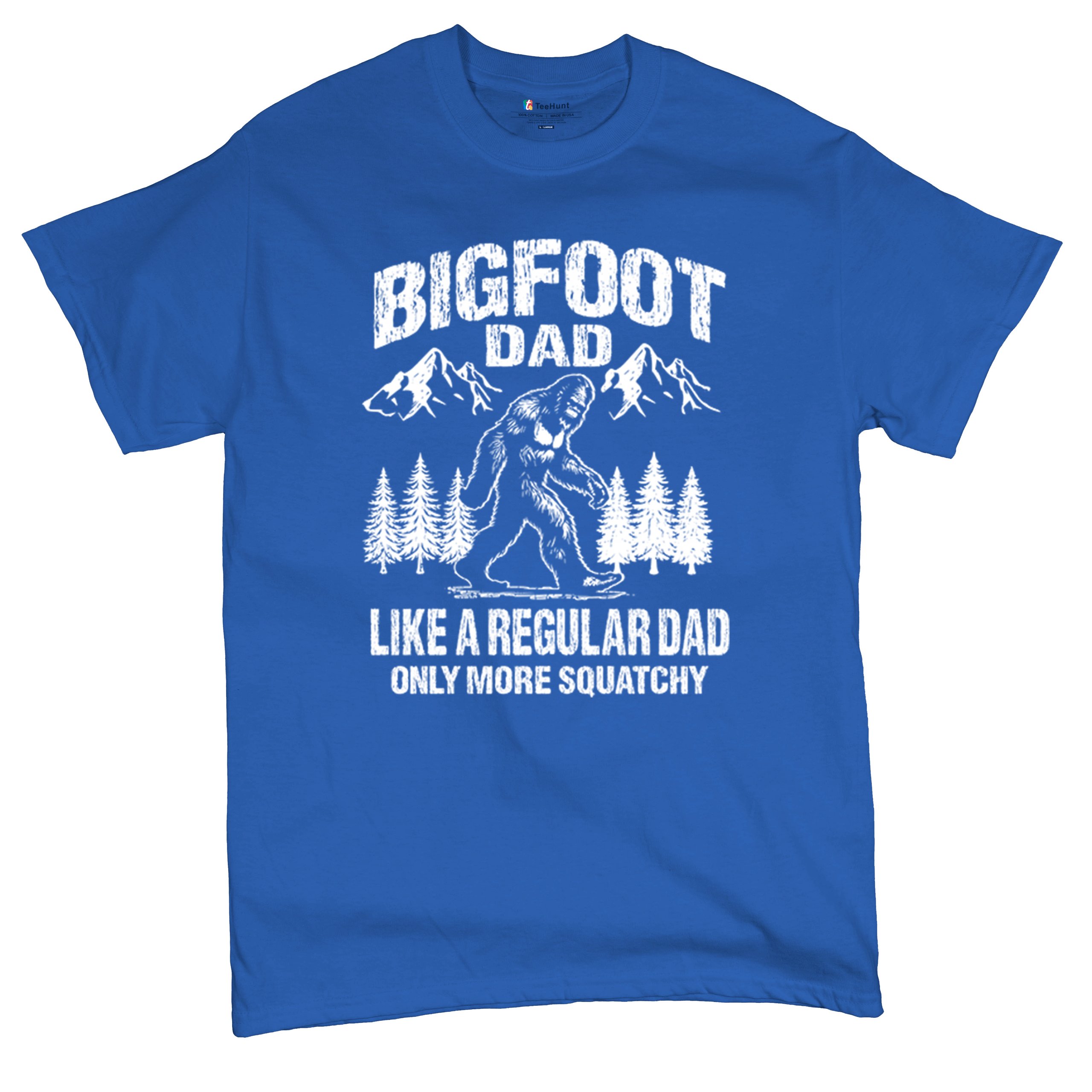 Bigfoot Dad T-shirt Fun Daddy Sasquatch Dad Joke Yeti Father's Day Men's Tee - Picture 62 of 64