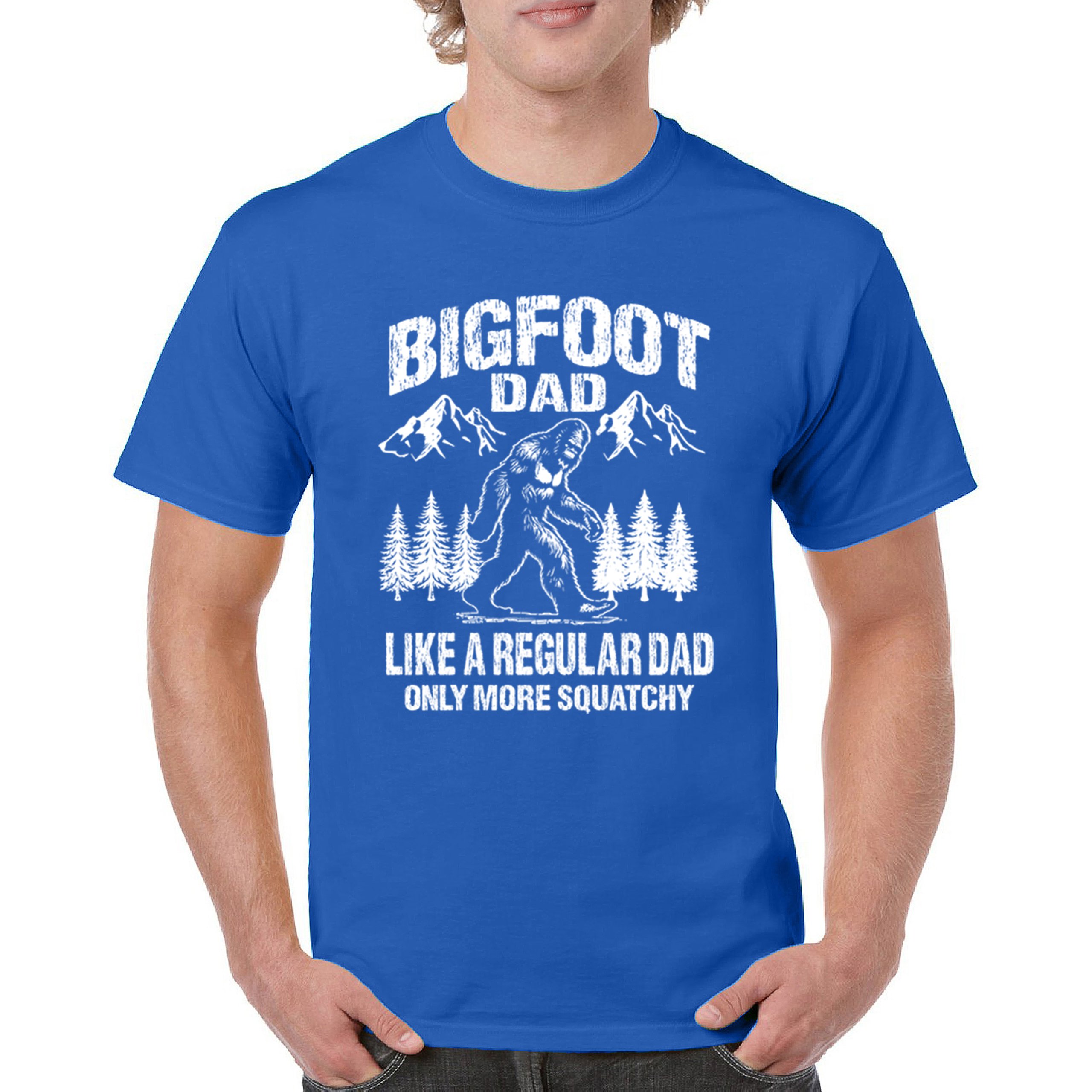 Bigfoot Dad T-shirt Fun Daddy Sasquatch Dad Joke Yeti Father's Day Men's Tee - Picture 58 of 64