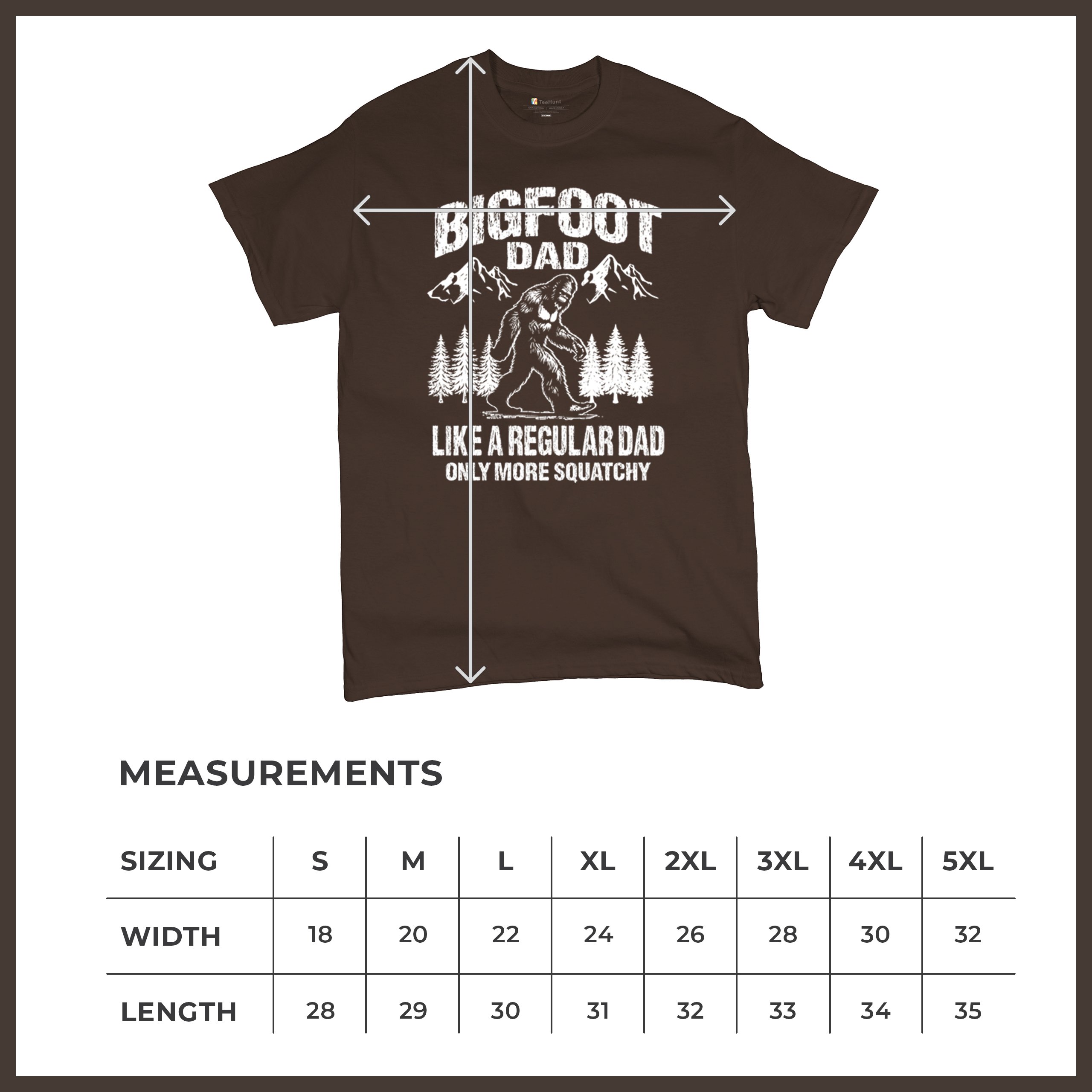 Bigfoot Dad T-shirt Fun Daddy Sasquatch Dad Joke Yeti Father's Day Men's Tee - Picture 43 of 64