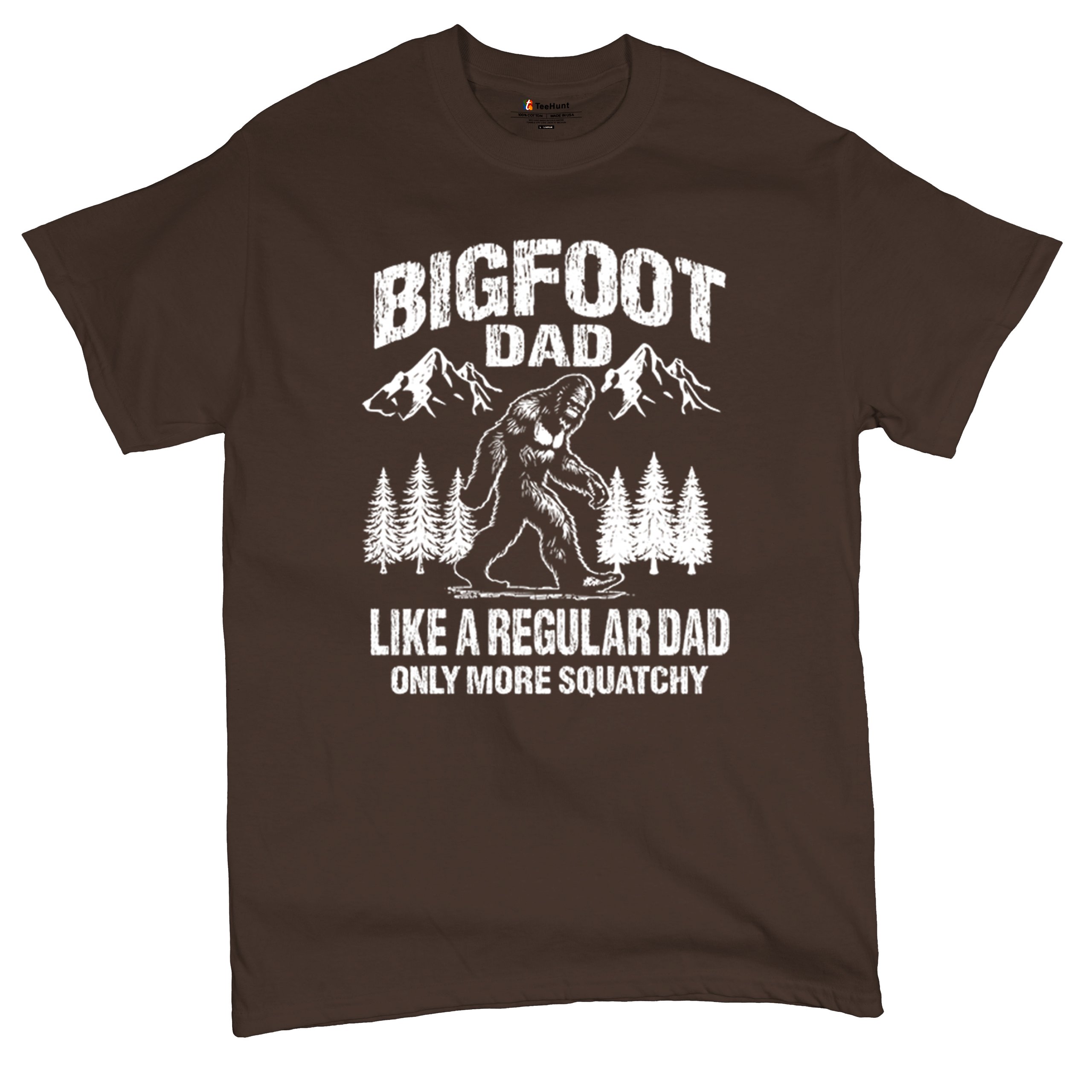 Bigfoot Dad T-shirt Fun Daddy Sasquatch Dad Joke Yeti Father's Day Men's Tee - Picture 41 of 64