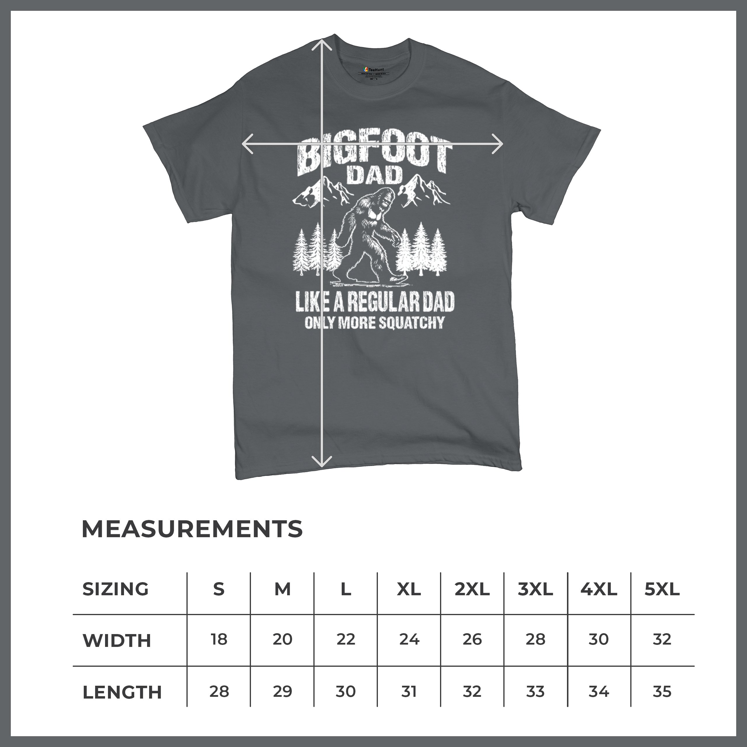 Bigfoot Dad T-shirt Fun Daddy Sasquatch Dad Joke Yeti Father's Day Men's Tee - Picture 50 of 64