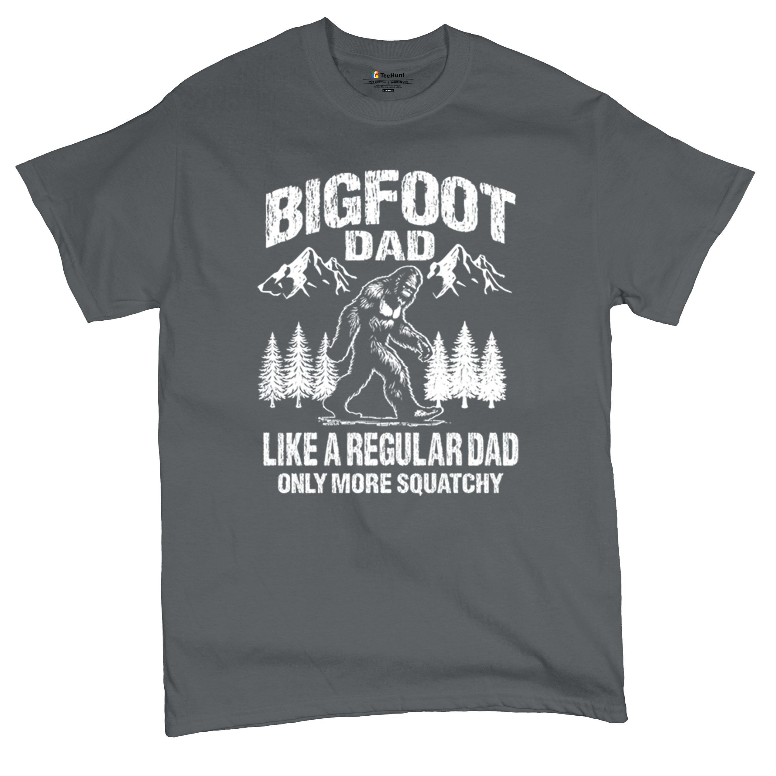Bigfoot Dad T-shirt Fun Daddy Sasquatch Dad Joke Yeti Father's Day Men's Tee - Picture 48 of 64