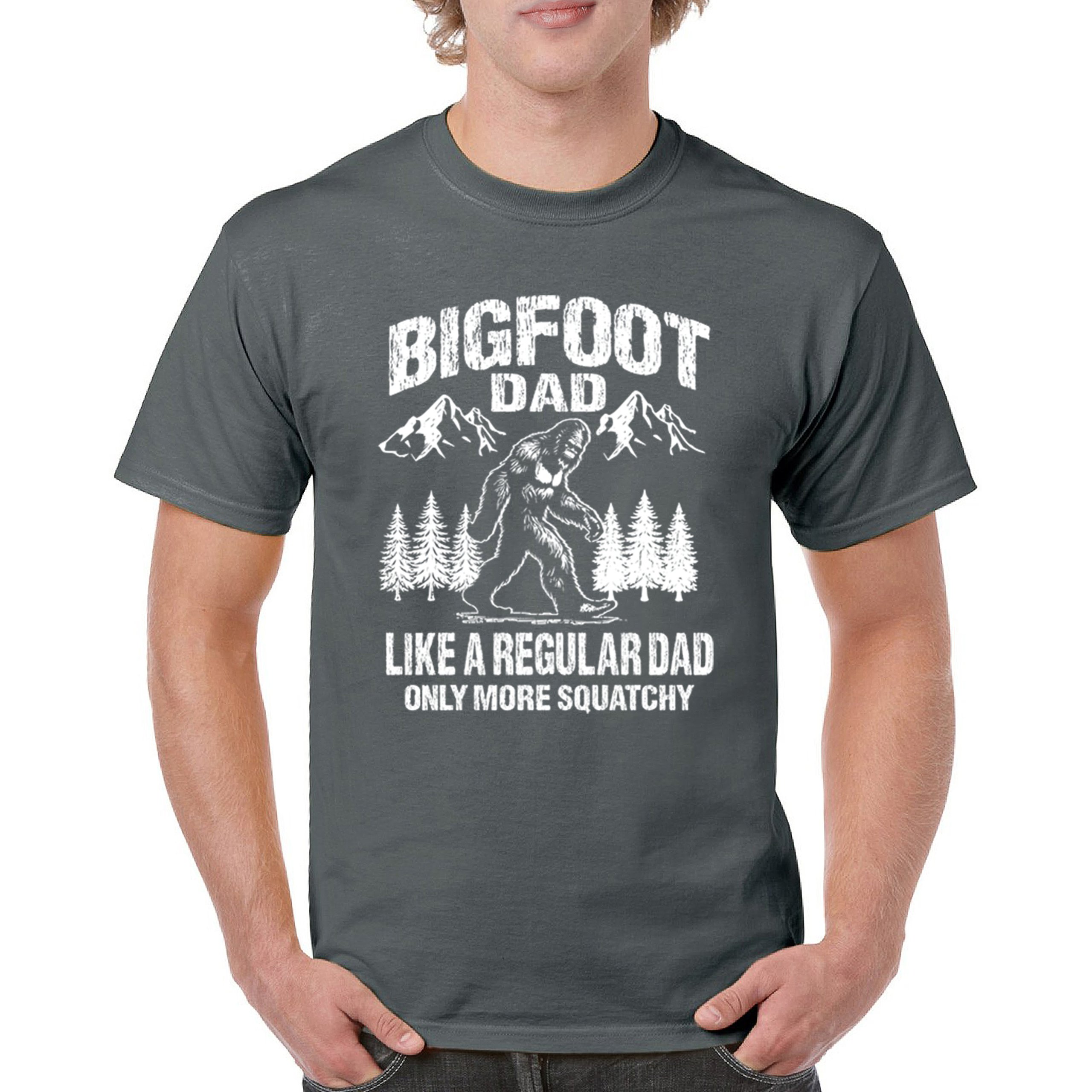 Bigfoot Dad T-shirt Fun Daddy Sasquatch Dad Joke Yeti Father's Day Men's Tee - Picture 44 of 64
