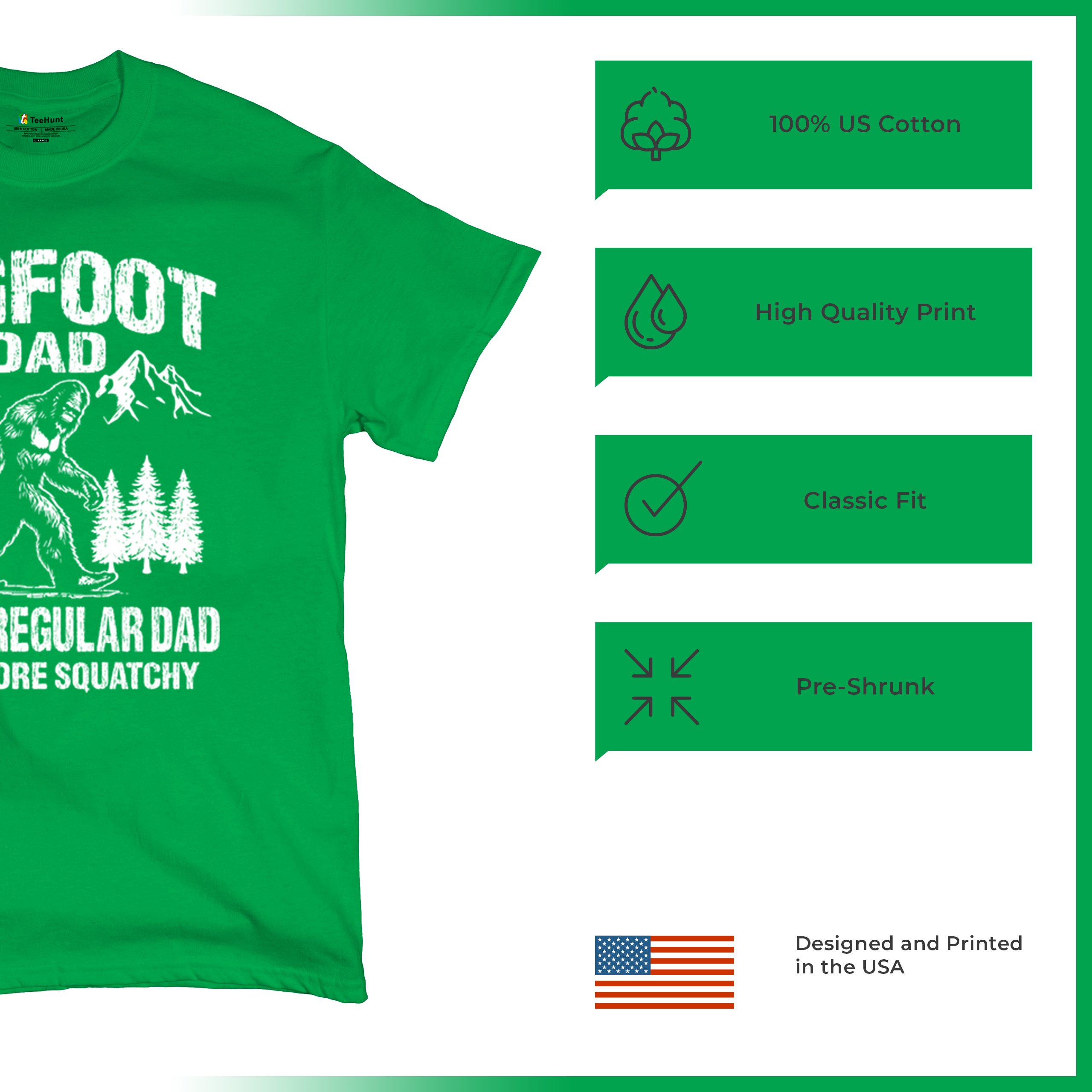 Bigfoot Dad T-shirt Fun Daddy Sasquatch Dad Joke Yeti Father's Day Men's Tee - Picture 35 of 64