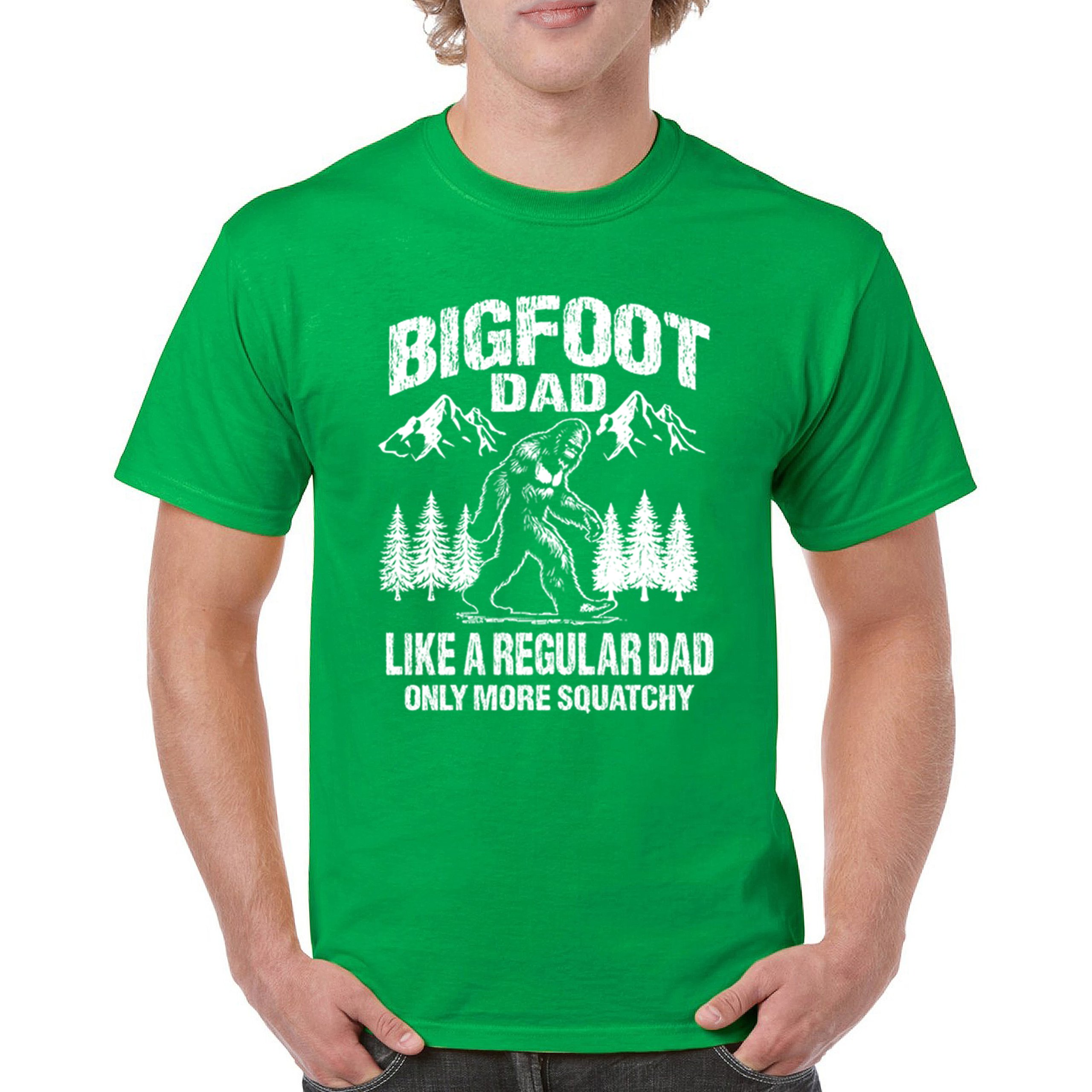 Bigfoot Dad T-shirt Fun Daddy Sasquatch Dad Joke Yeti Father's Day Men's Tee - Picture 30 of 64