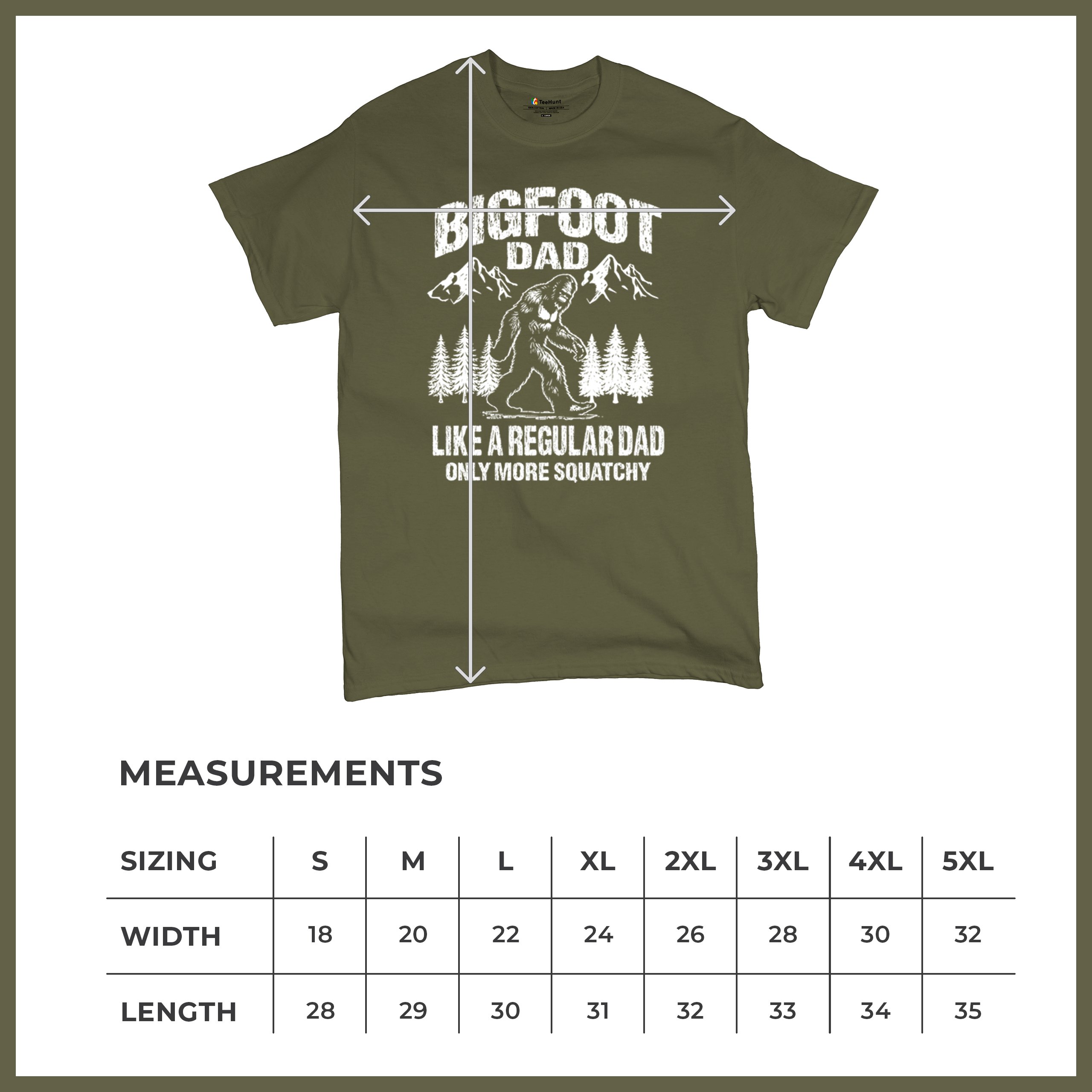 Bigfoot Dad T-shirt Fun Daddy Sasquatch Dad Joke Yeti Father's Day Men's Tee - Picture 57 of 64