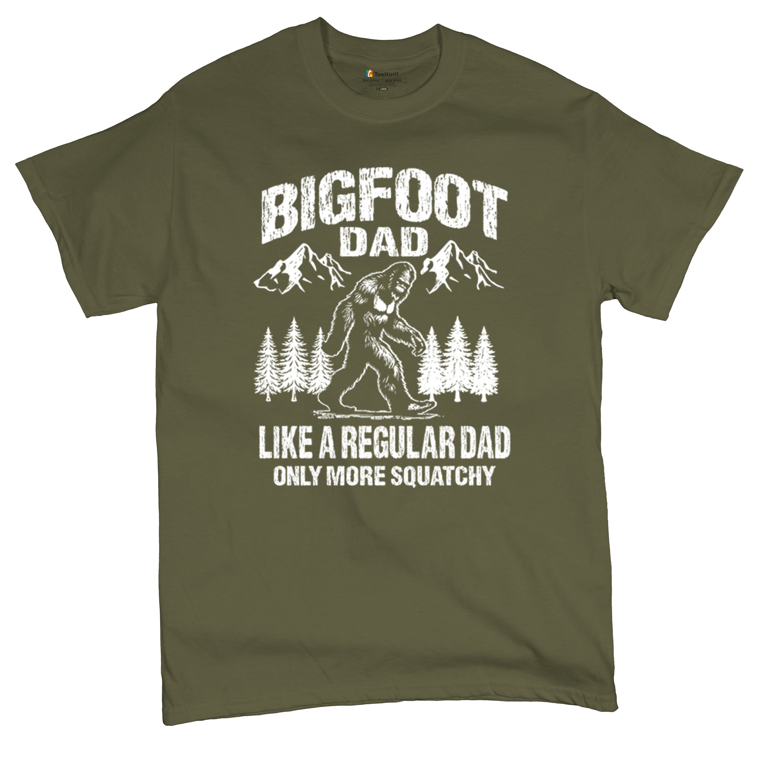 Bigfoot Dad T-shirt Fun Daddy Sasquatch Dad Joke Yeti Father's Day Men's Tee - Picture 55 of 64