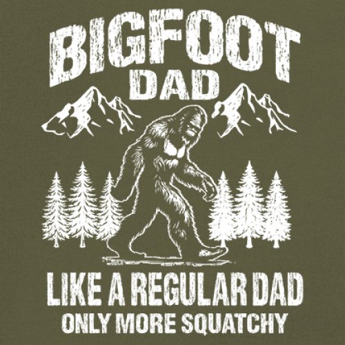 Bigfoot Dad T-shirt Fun Daddy Sasquatch Dad Joke Yeti Father's Day Men's Tee - Picture 53 of 64