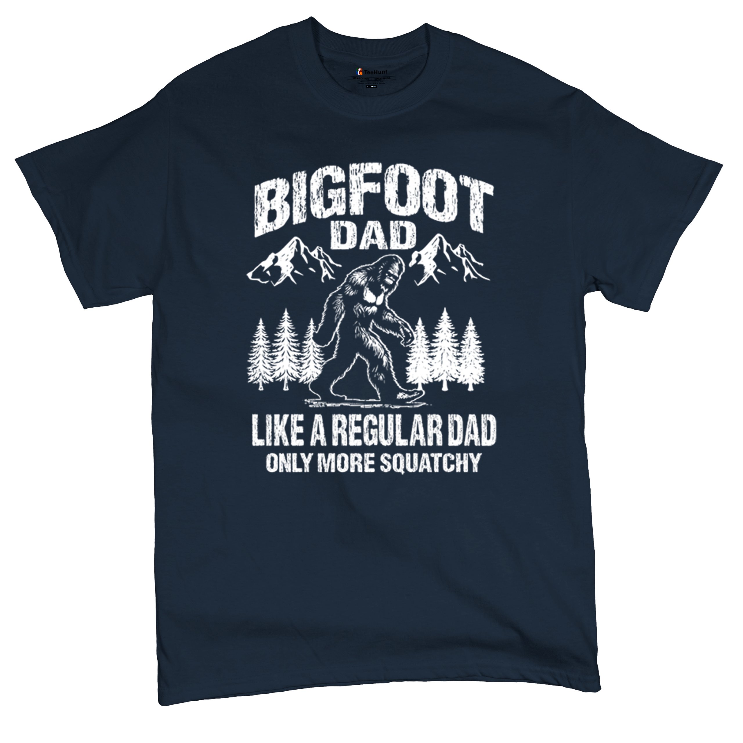 Bigfoot Dad T-shirt Fun Daddy Sasquatch Dad Joke Yeti Father's Day Men's Tee - Picture 27 of 64