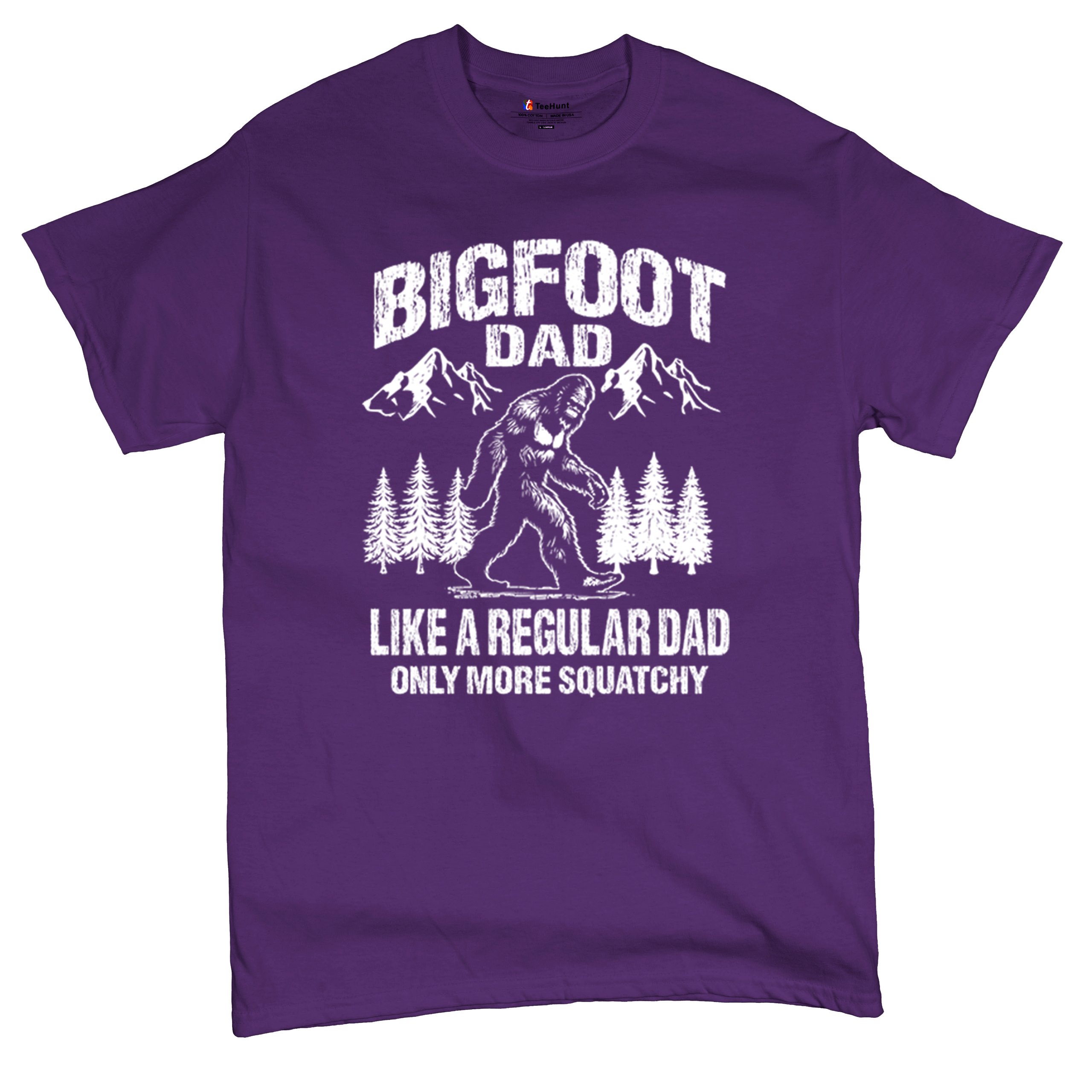 Bigfoot Dad T-shirt Fun Daddy Sasquatch Dad Joke Yeti Father's Day Men's Tee - Picture 13 of 64