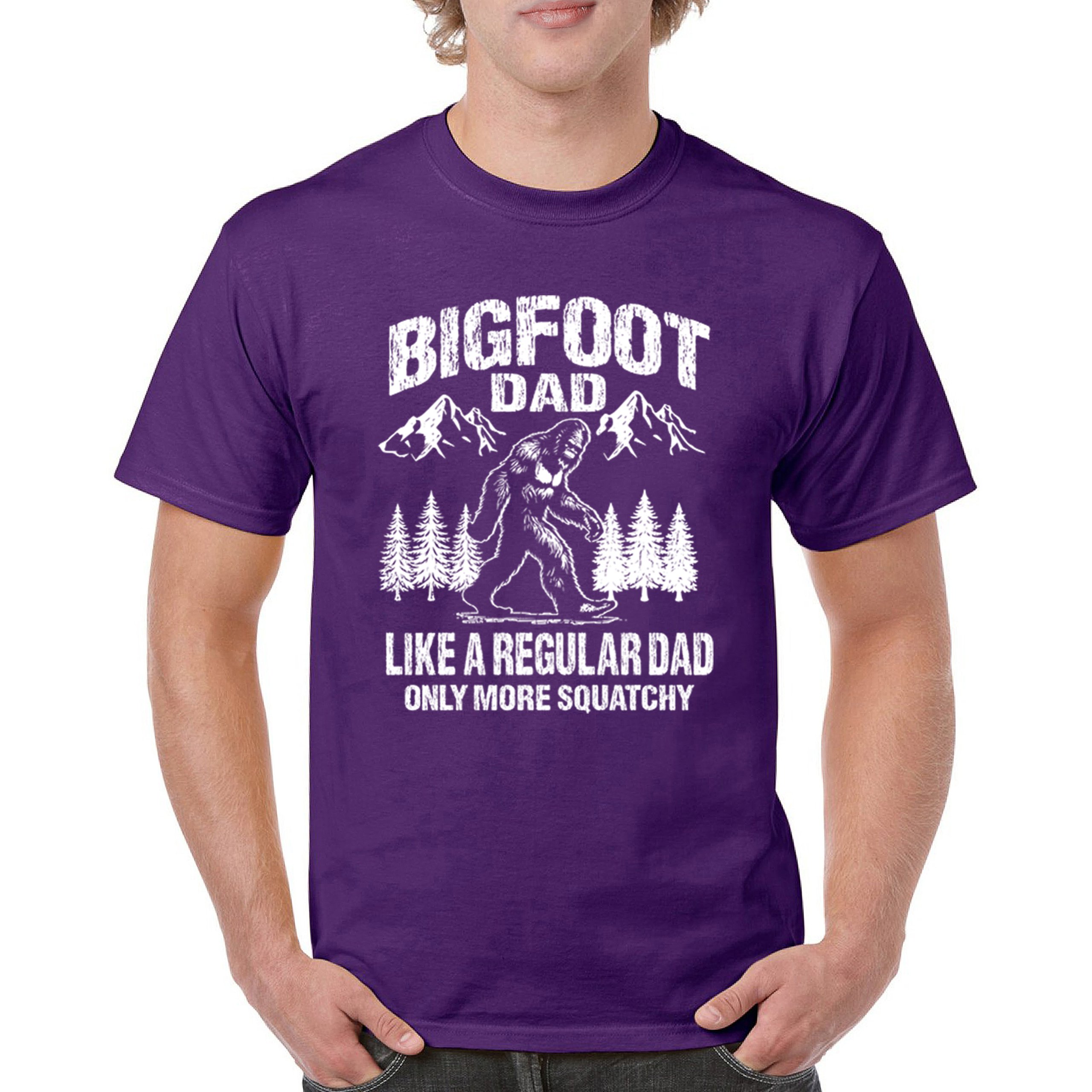 Bigfoot Dad T-shirt Fun Daddy Sasquatch Dad Joke Yeti Father's Day Men's Tee - Picture 9 of 64
