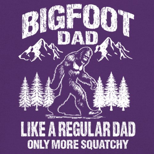 Bigfoot Dad T-shirt Fun Daddy Sasquatch Dad Joke Yeti Father's Day Men's Tee - Picture 11 of 64