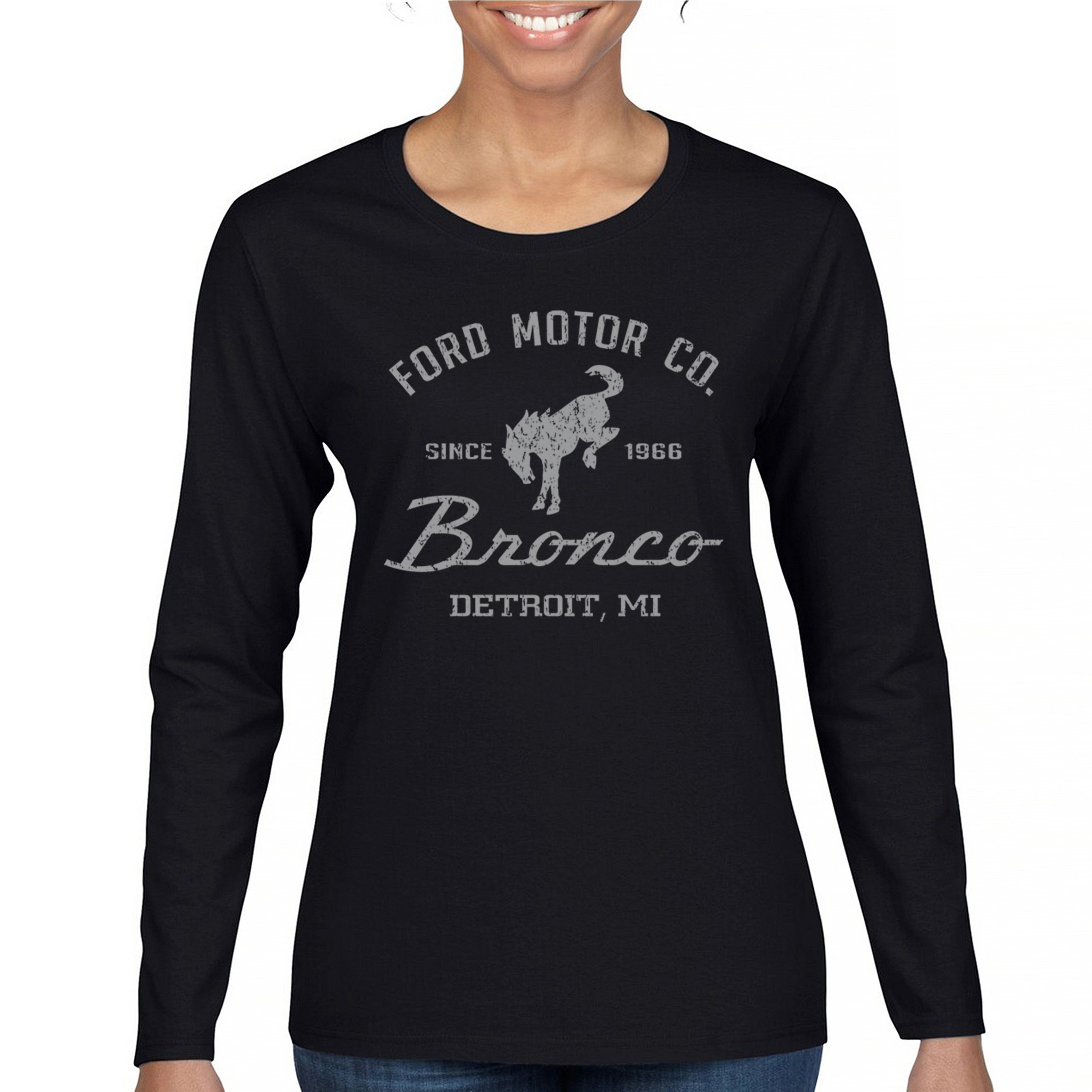 Ford Motor Co Bronco Detroit MI Women’s Long Sleeve T-shirt Retro Truck 1966