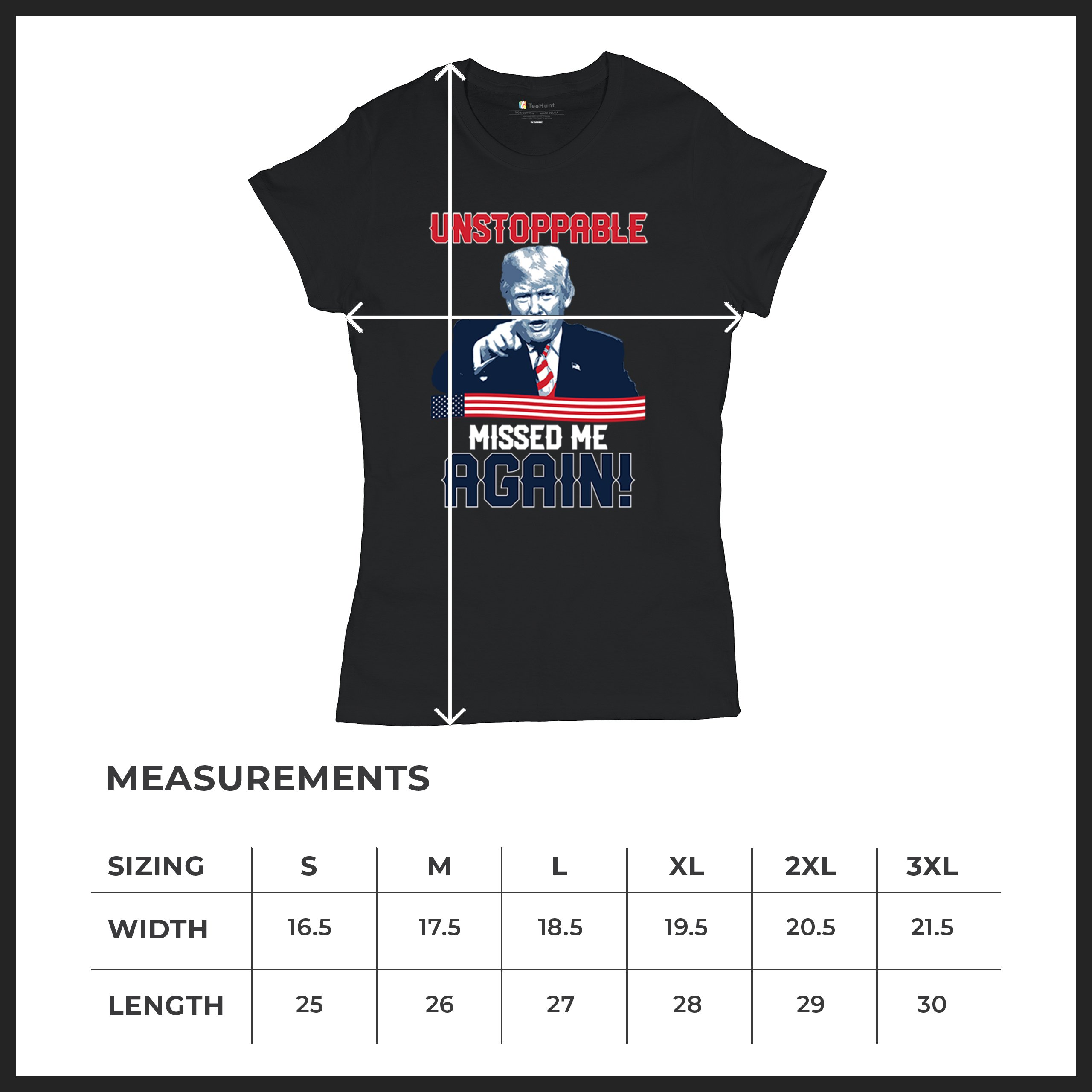 Trump 2024 Unstoppable Missed Me Again T-Shirt MAGA 47 Vance Fight Women's Tee - Picture 8 of 43