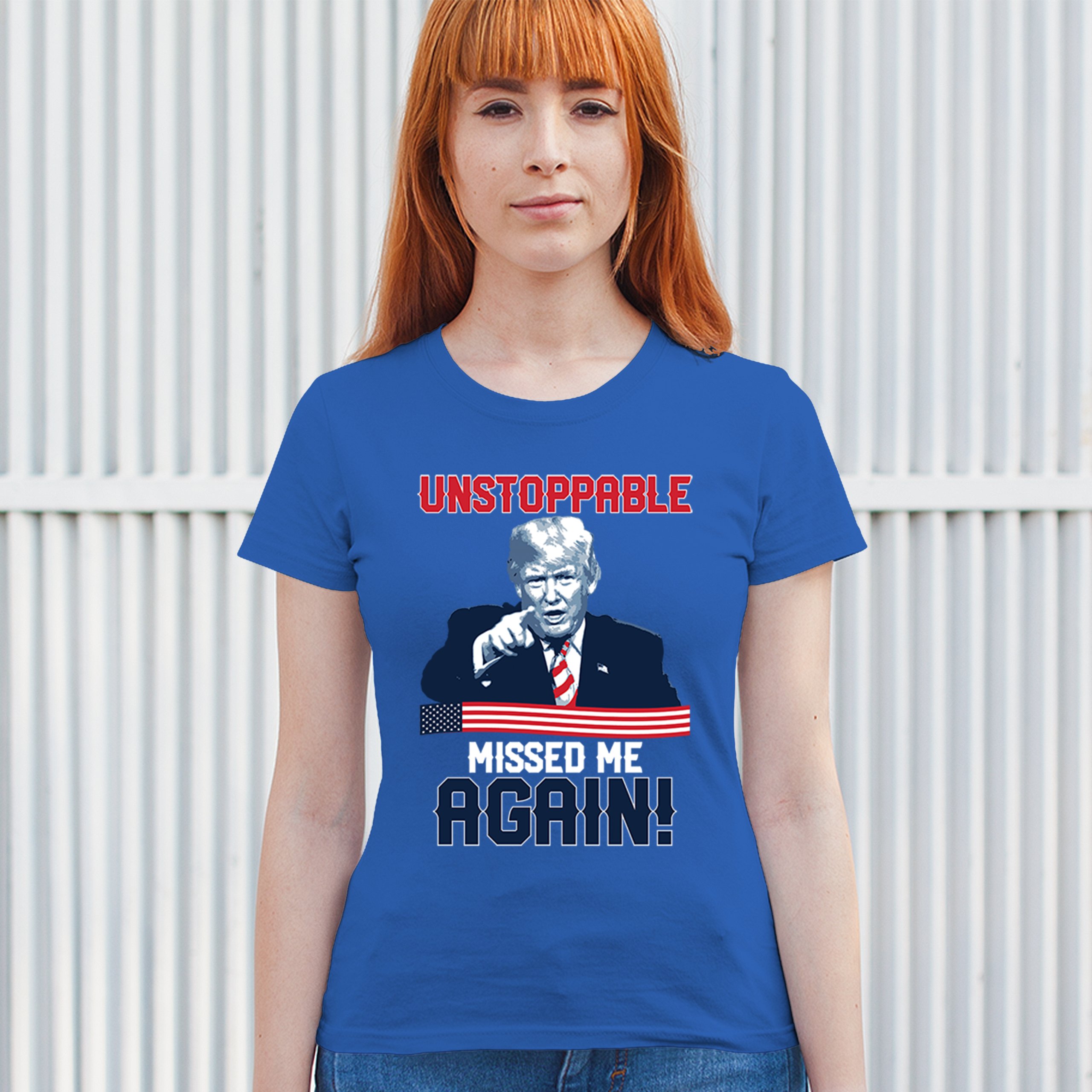 Trump 2024 Unstoppable Missed Me Again T-Shirt MAGA 47 Vance Fight Women's Tee - Picture 26 of 43