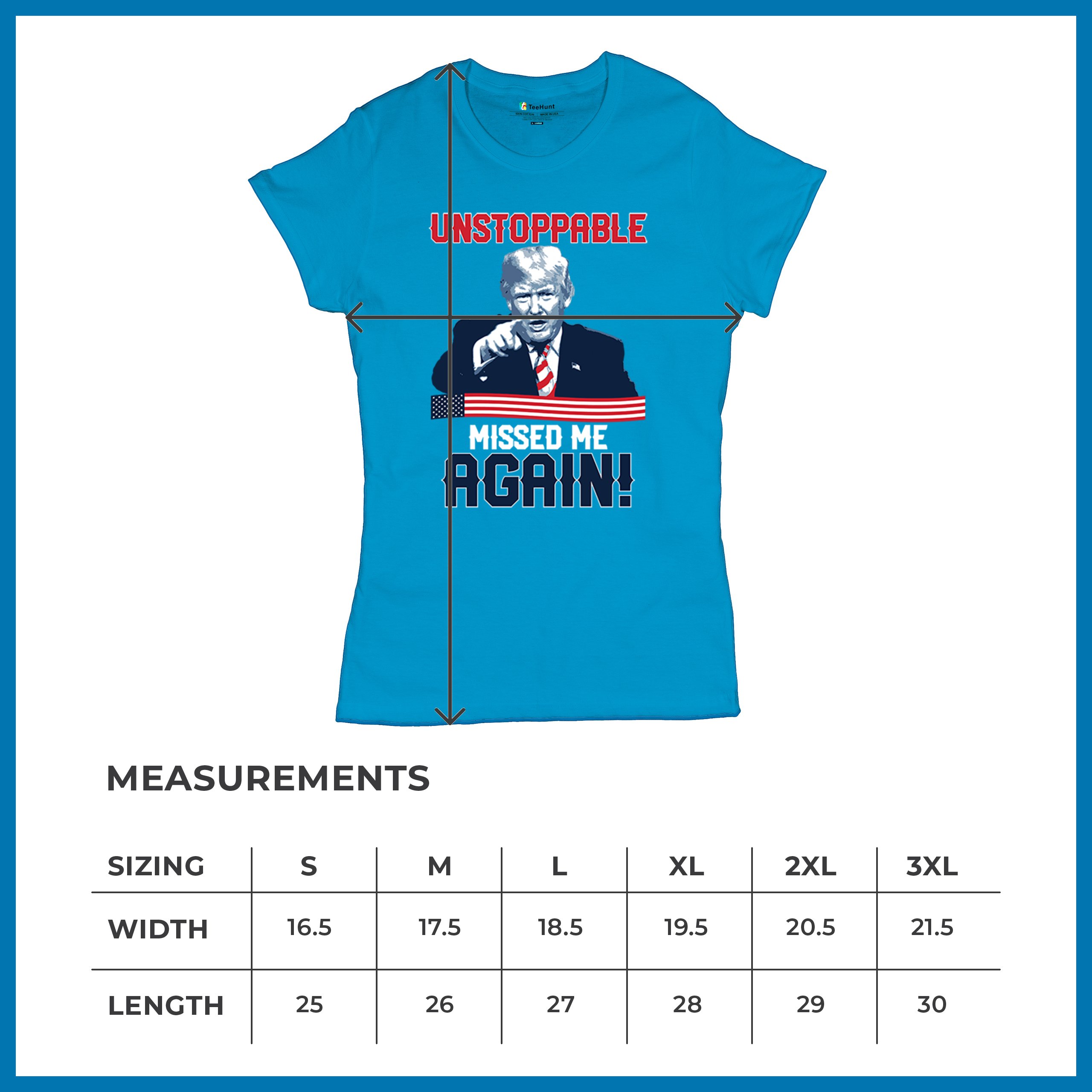 Trump 2024 Unstoppable Missed Me Again T-Shirt MAGA 47 Vance Fight Women's Tee - Picture 36 of 43