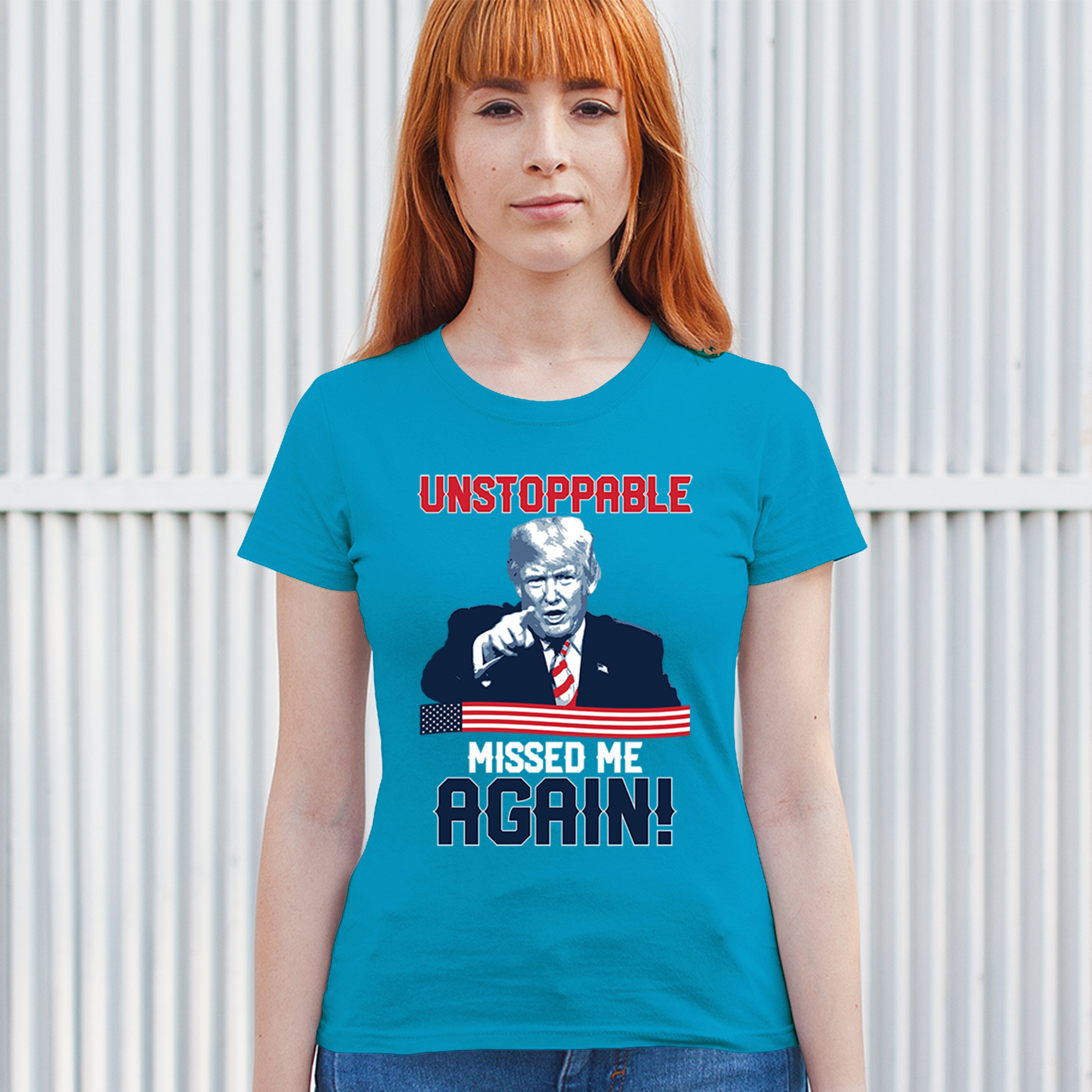 Trump 2024 Unstoppable Missed Me Again T-Shirt MAGA 47 Vance Fight Women's Tee - Picture 33 of 43