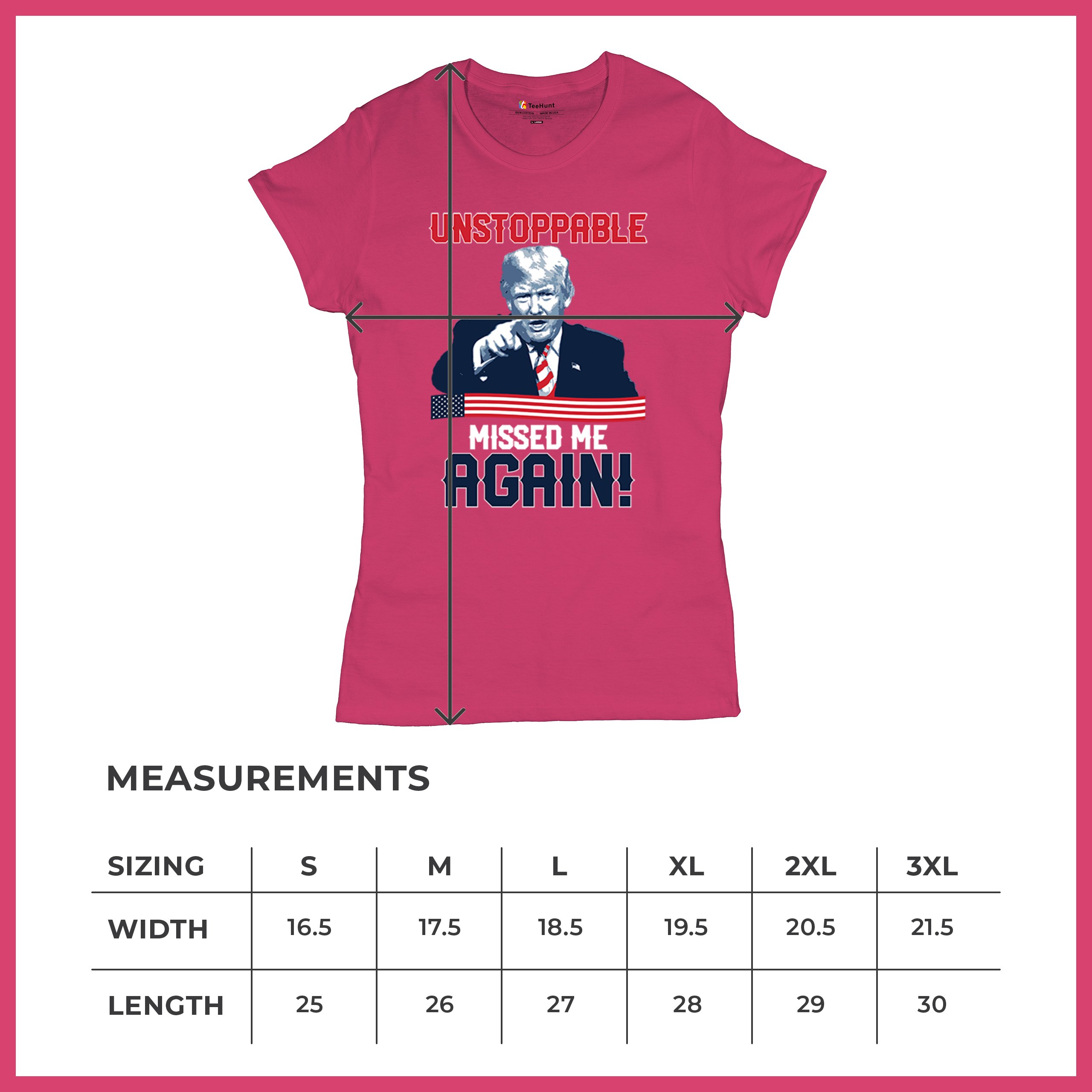 Trump 2024 Unstoppable Missed Me Again T-Shirt MAGA 47 Vance Fight Women's Tee - Picture 43 of 43