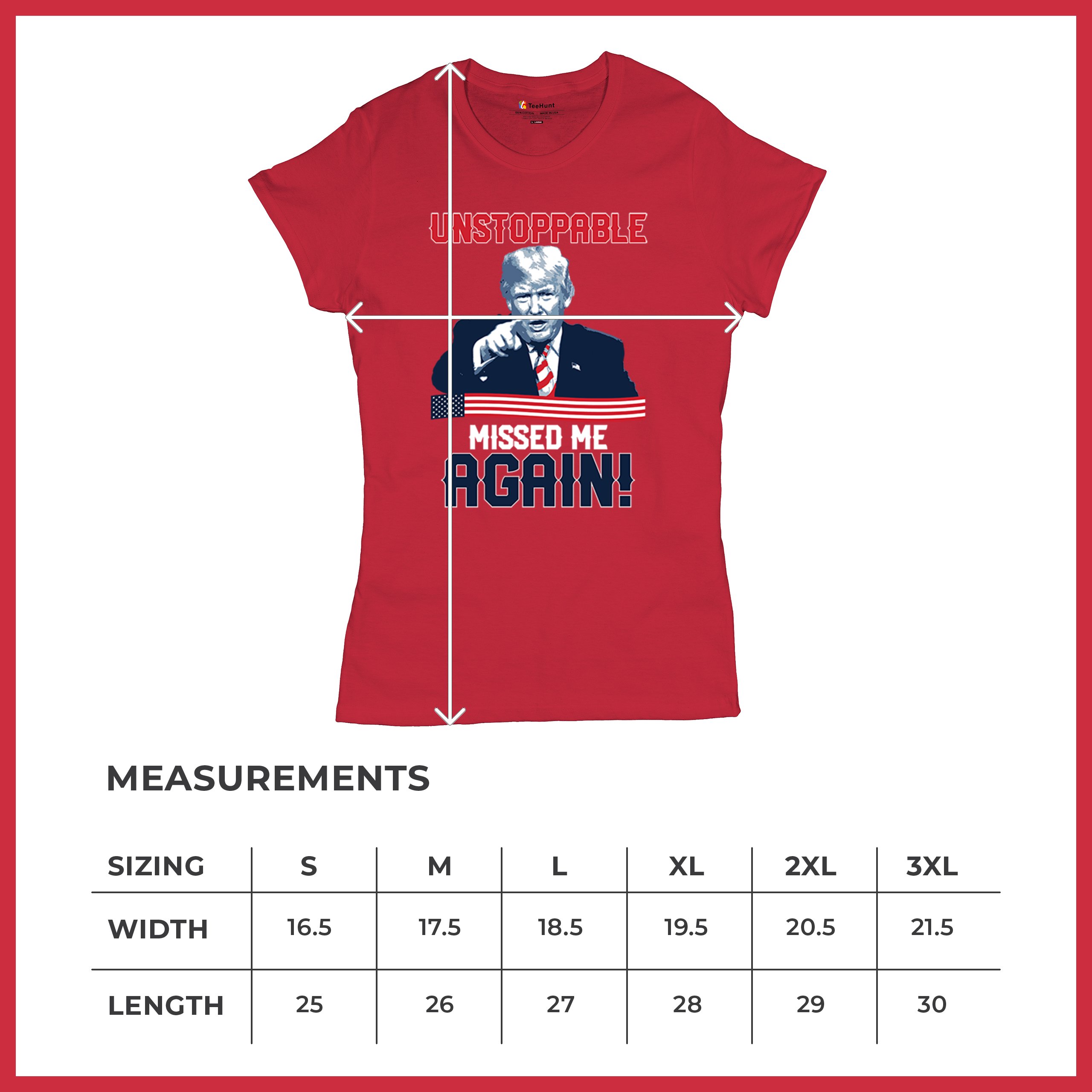 Trump 2024 Unstoppable Missed Me Again T-Shirt MAGA 47 Vance Fight Women's Tee - Picture 22 of 43