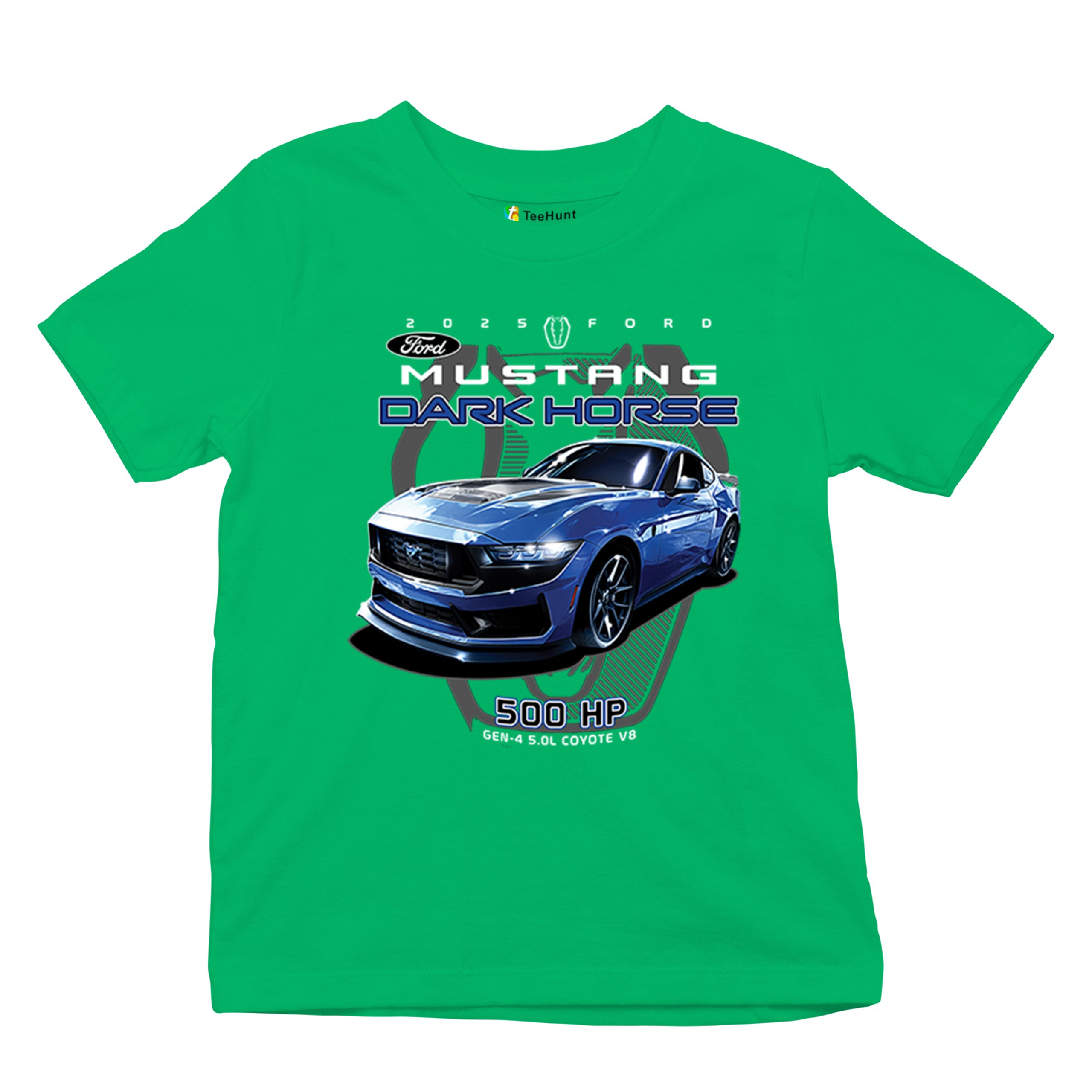 25 Ford Mustang Dark Horse Youth T-shirt 500 HP American Muscle Car V8 GT Kids - Picture 20 of 36