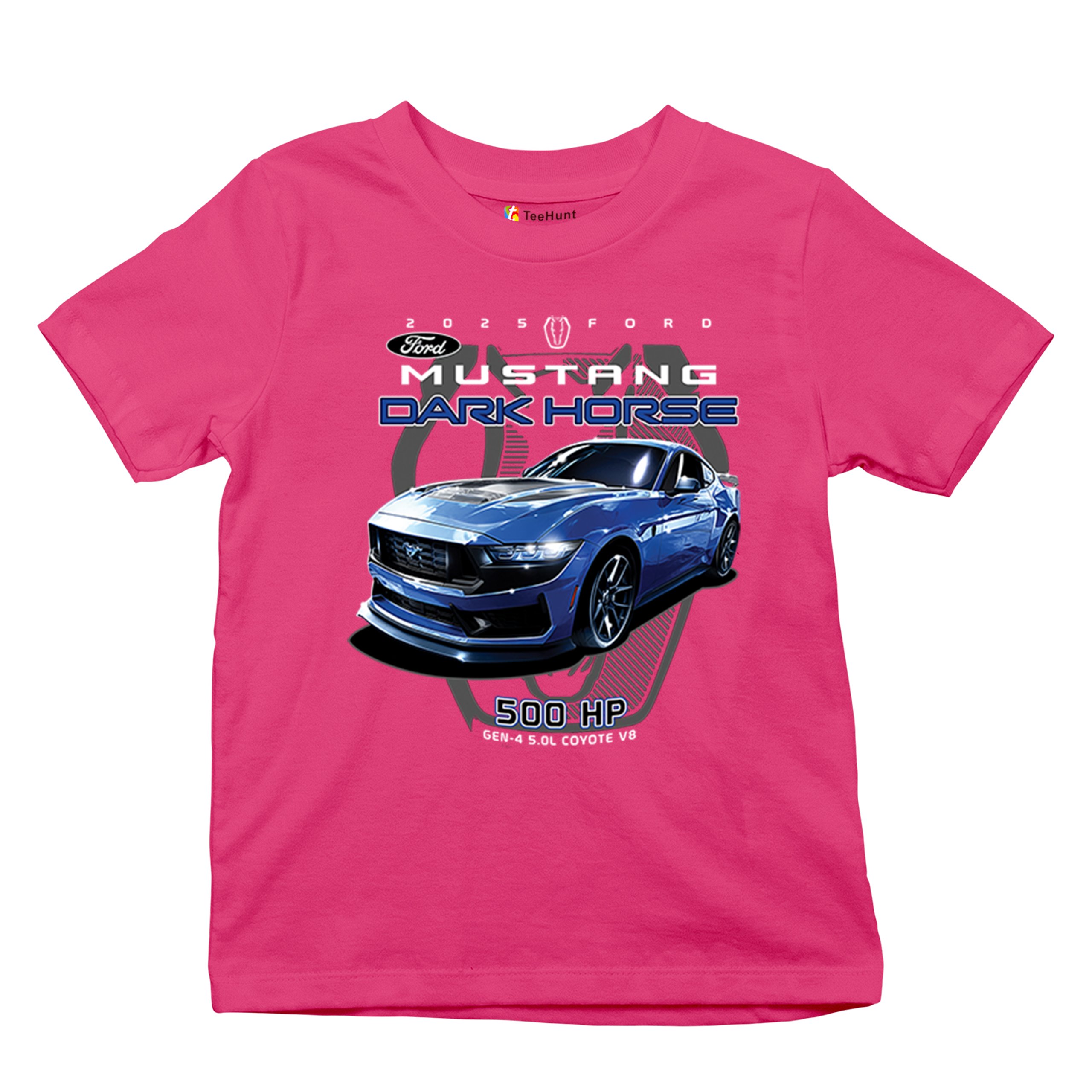 25 Ford Mustang Dark Horse Youth T-shirt 500 HP American Muscle Car V8 GT Kids - Picture 34 of 36