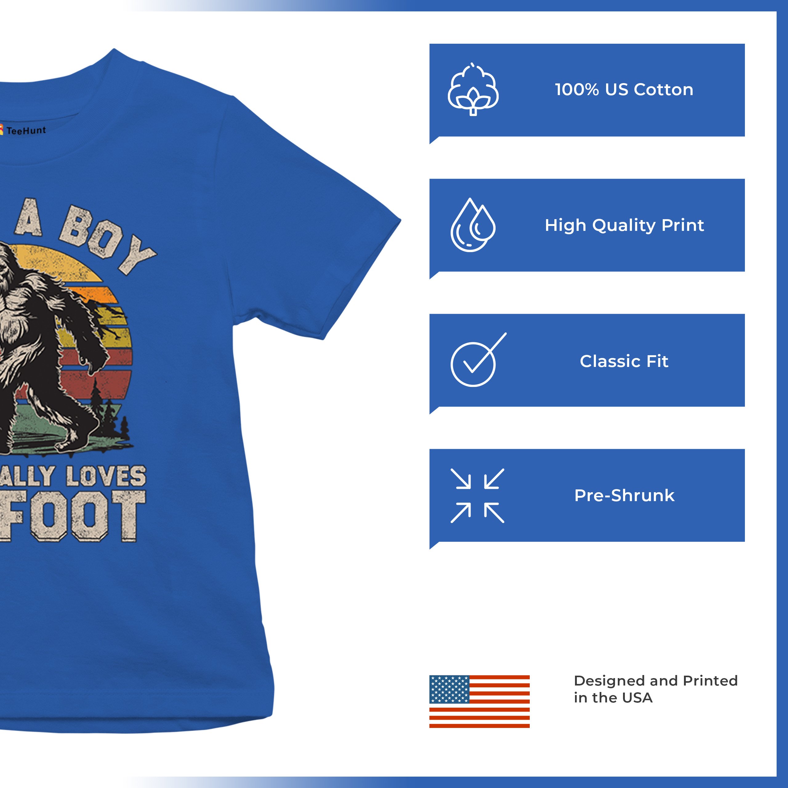 Just A Boy Who Really Loves Bigfoot Youth T-shirt Funny Vintage Sasquatch Kids - Picture 42 of 50