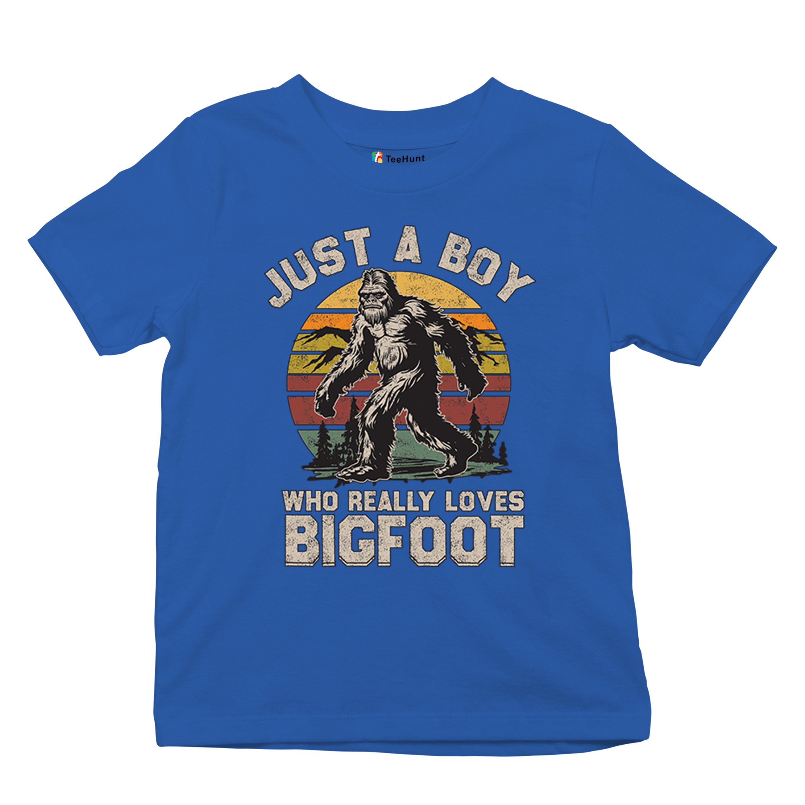 Just A Boy Who Really Loves Bigfoot Youth T-shirt Funny Vintage Sasquatch Kids - Picture 41 of 50
