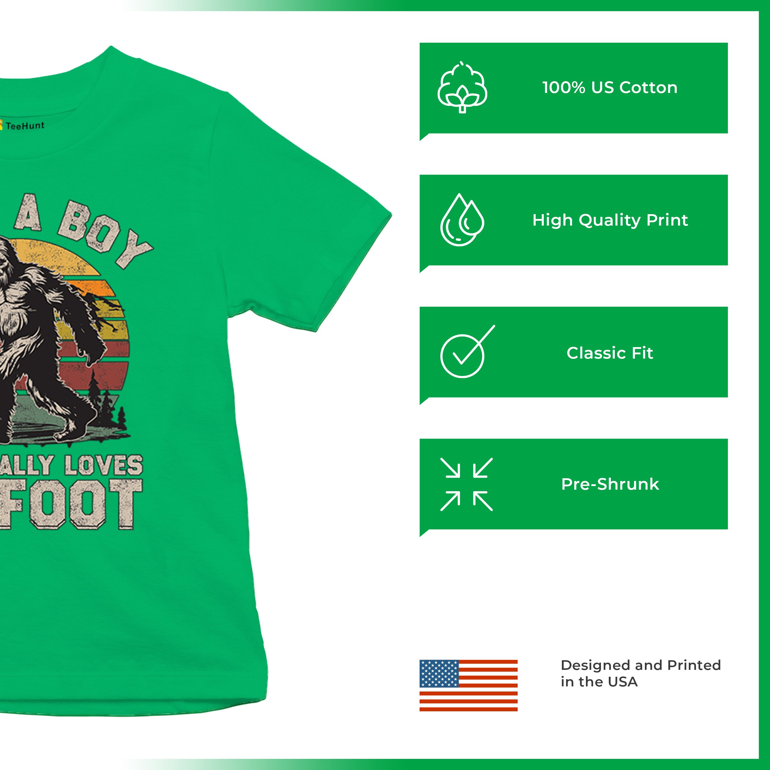 Just A Boy Who Really Loves Bigfoot Youth T-shirt Funny Vintage Sasquatch Kids - Picture 35 of 50