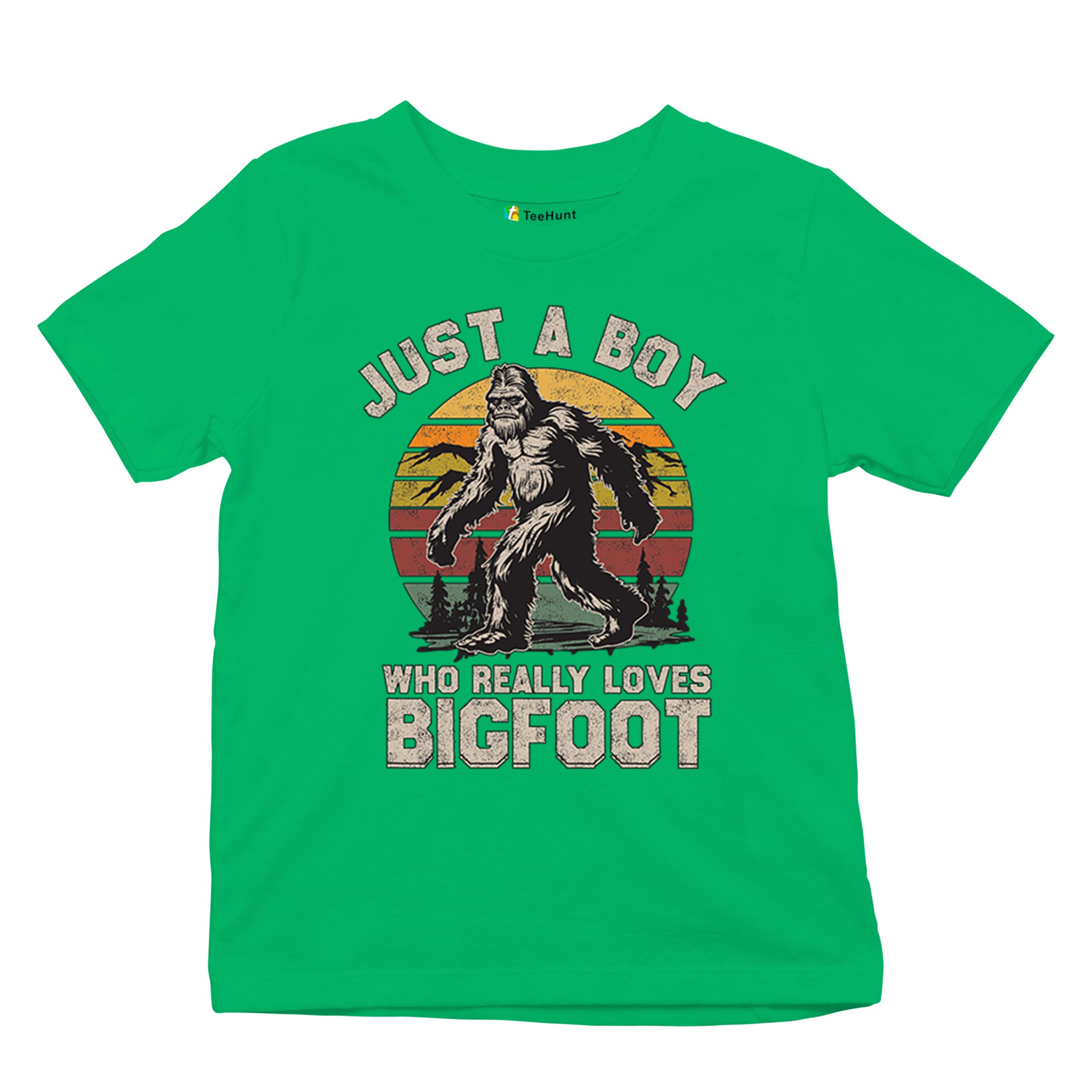 Just A Boy Who Really Loves Bigfoot Youth T-shirt Funny Vintage Sasquatch Kids - Picture 34 of 50