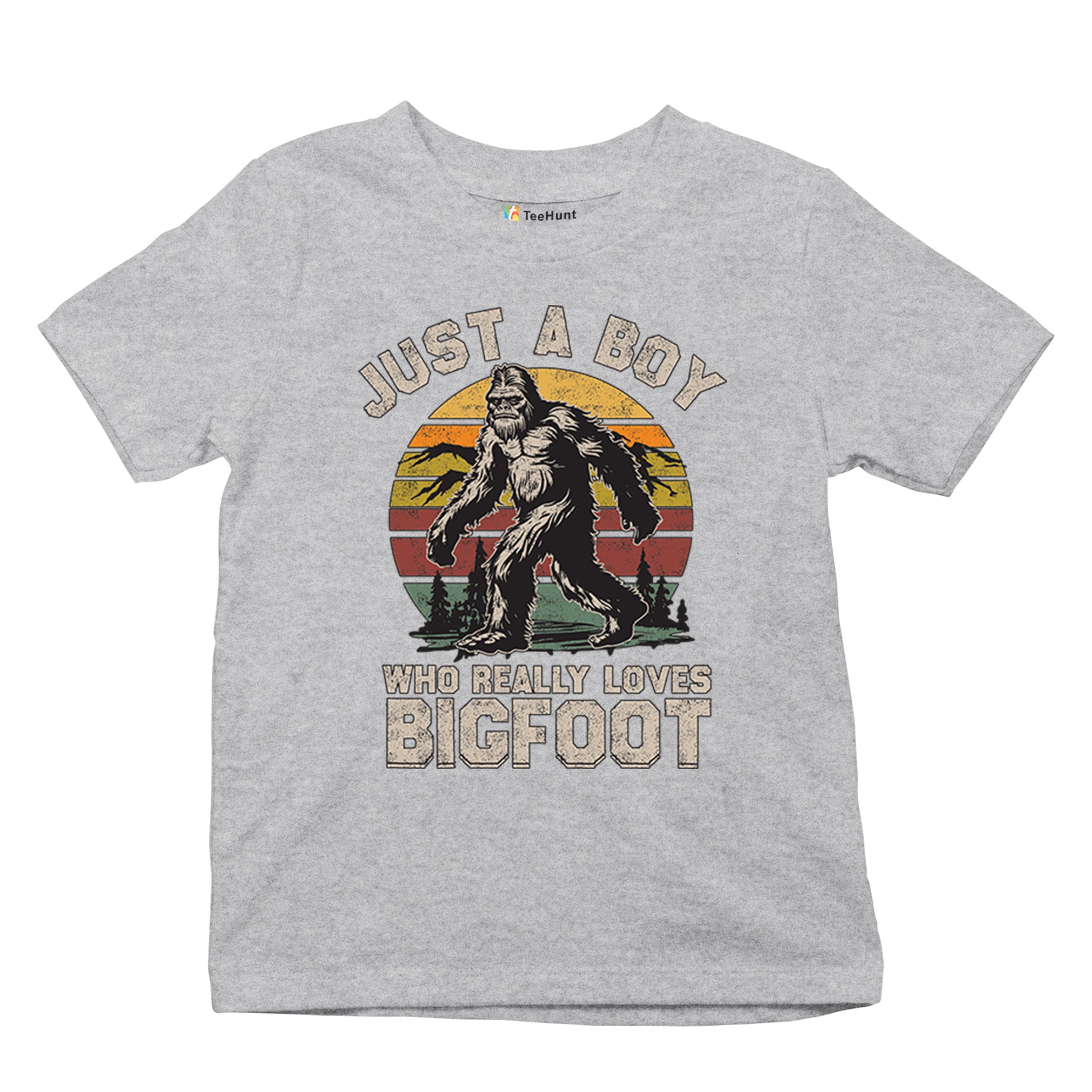 Just A Boy Who Really Loves Bigfoot Youth T-shirt Funny Vintage Sasquatch Kids - Picture 13 of 50