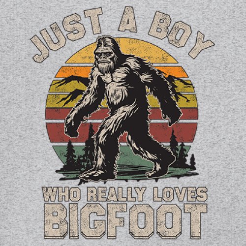 Just A Boy Who Really Loves Bigfoot Youth T-shirt Funny Vintage Sasquatch Kids - Picture 11 of 50