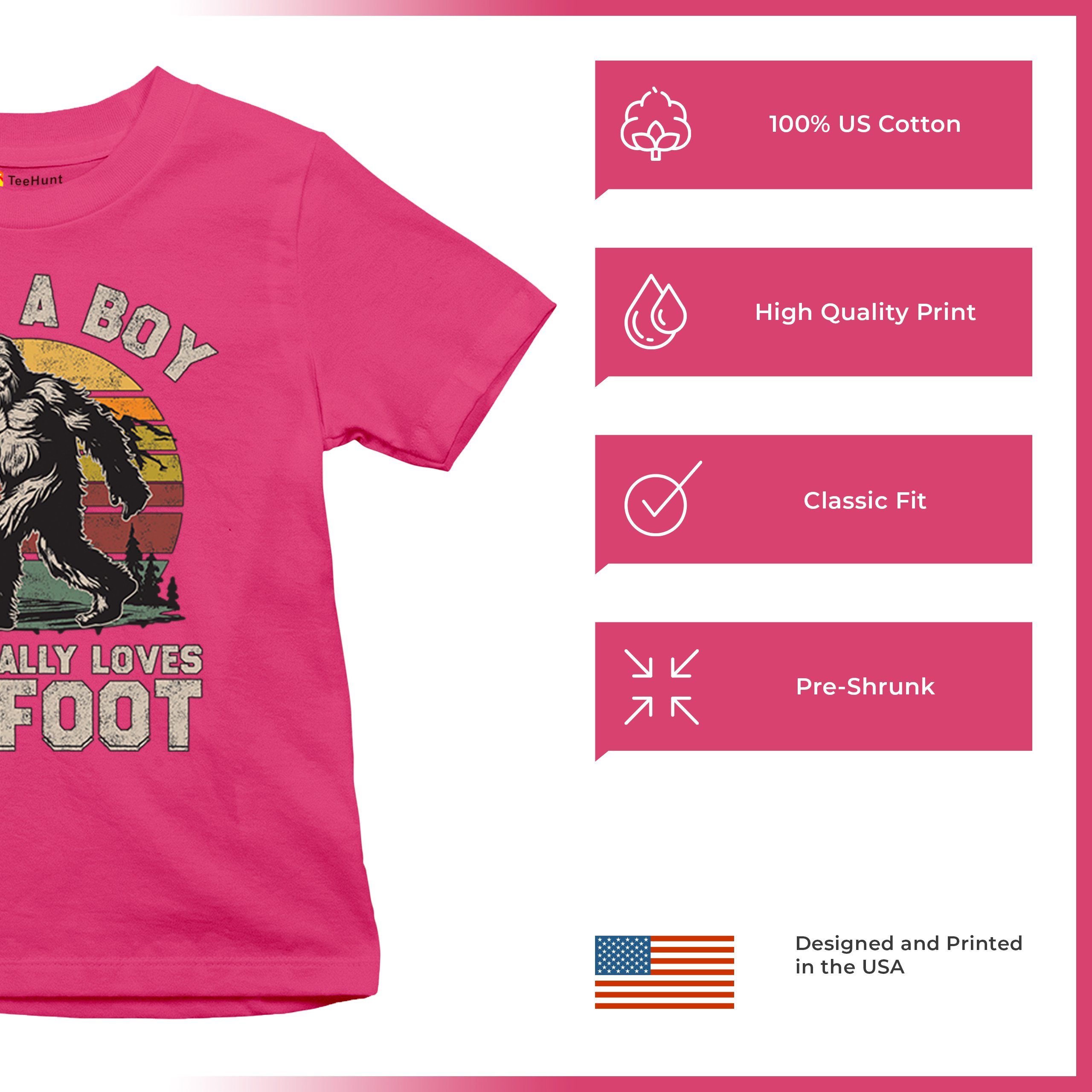Just A Boy Who Really Loves Bigfoot Youth T-shirt Funny Vintage Sasquatch Kids - Picture 49 of 50