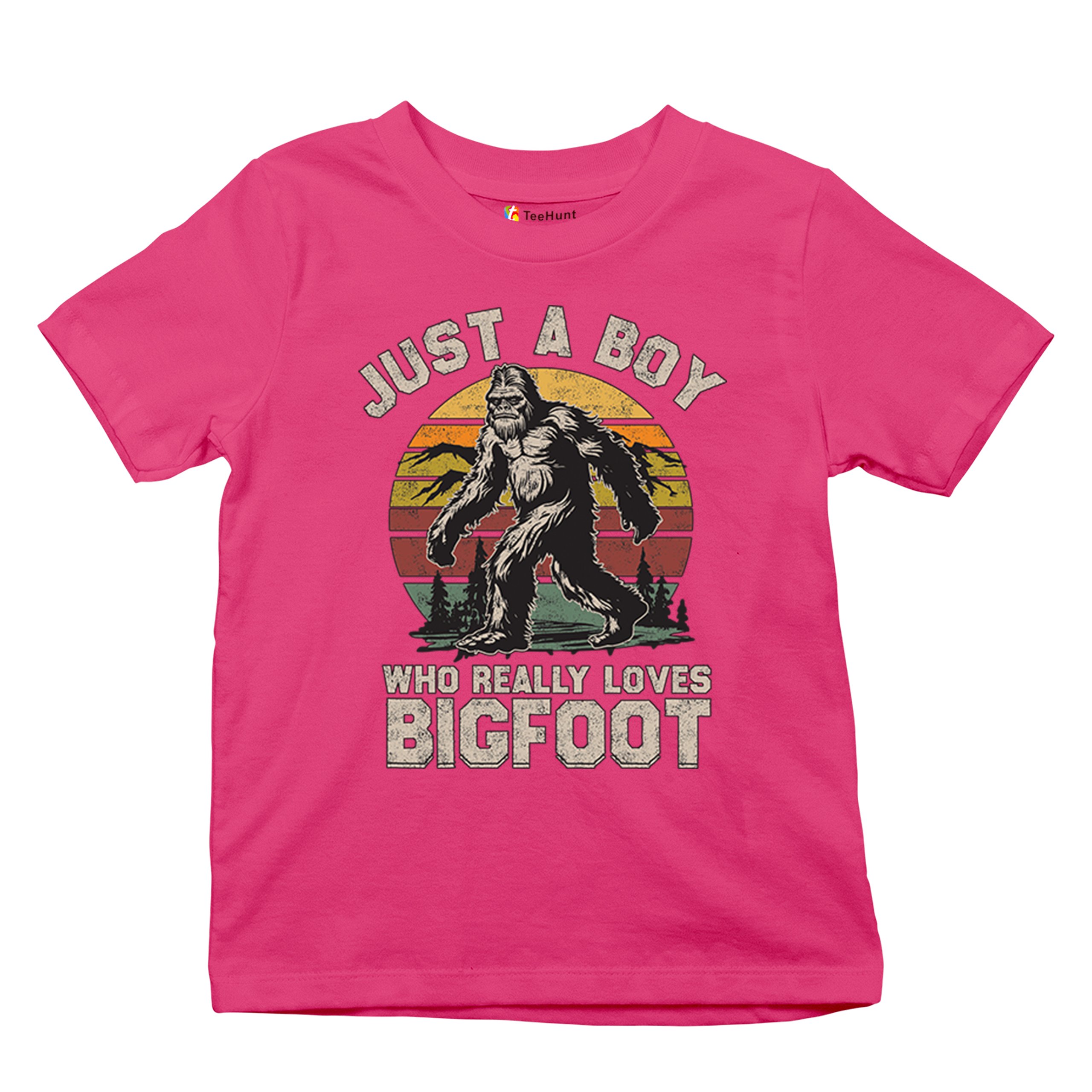 Just A Boy Who Really Loves Bigfoot Youth T-shirt Funny Vintage Sasquatch Kids - Picture 48 of 50